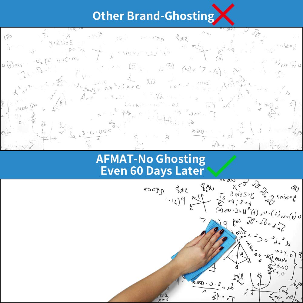 AFMAT Whiteboard Sticker, 11ft Dry Erase Wallpaper, Peel and Stick Whiteboard Contact Paper for Wall, 132'' x 17.3'' White Board Stick on Wall, Dry Erase Board Roll Adhesive, 6 Markers, 2 Rolls WS002