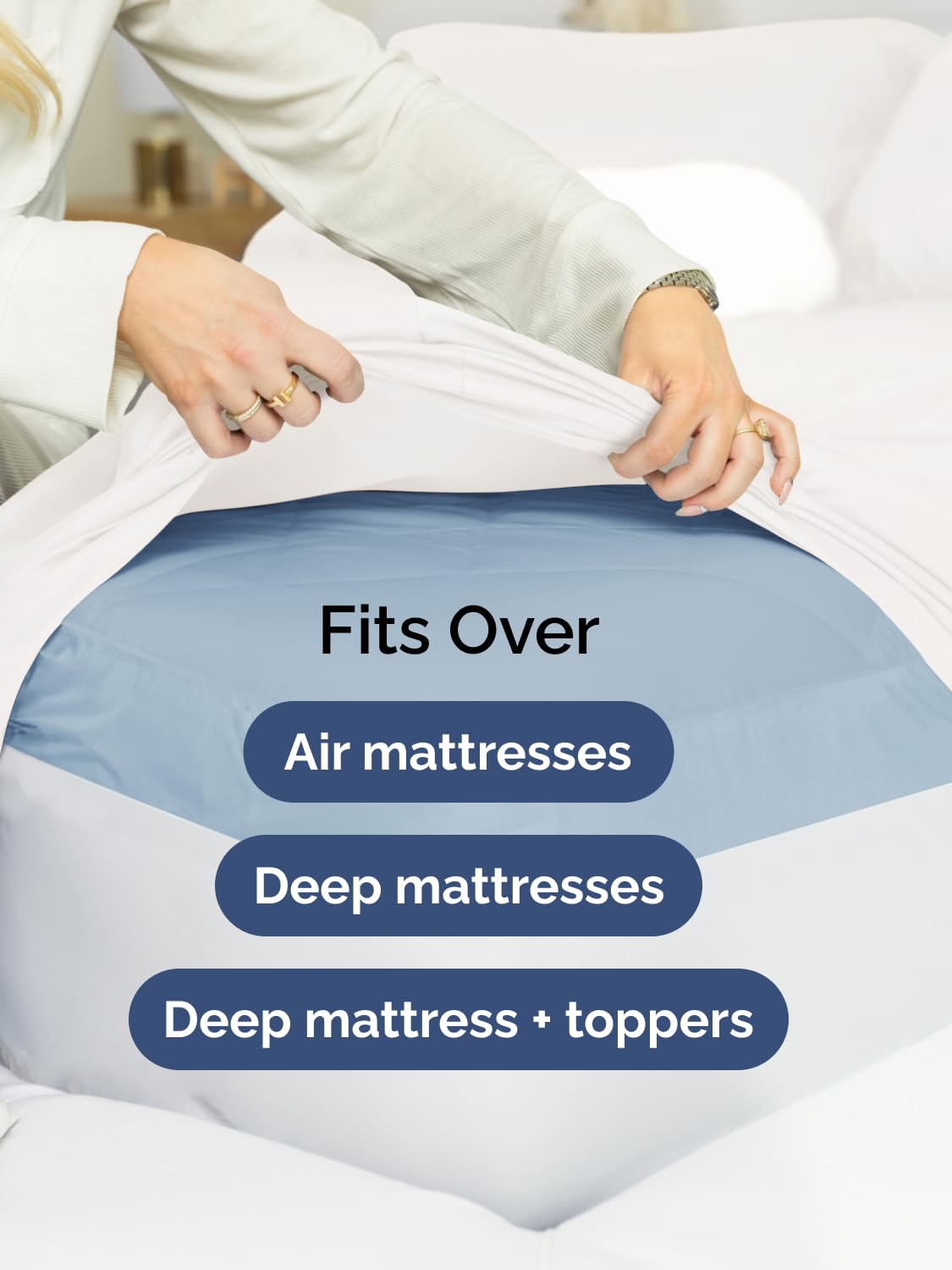 Extra Deep Pocket Queen Sheet Set - 4 Piece Breathable & Cooling Bed Sheets - Hotel Luxury Sheet Set - Ultra Soft, Wrinkle Free & Comfy - Easily Fits Extra Deep Mattresses - Deep Pocket White Sheets