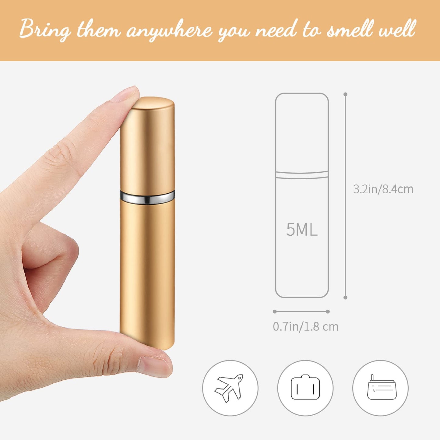 Zonon 56 Pieces Refillable Perfume Atomizer Mini Refillable Spray Perfume Bottle Portable with 56 Pieces Refill Pump Dispenser Pump Transfer Tool for Outgoing(5ml)