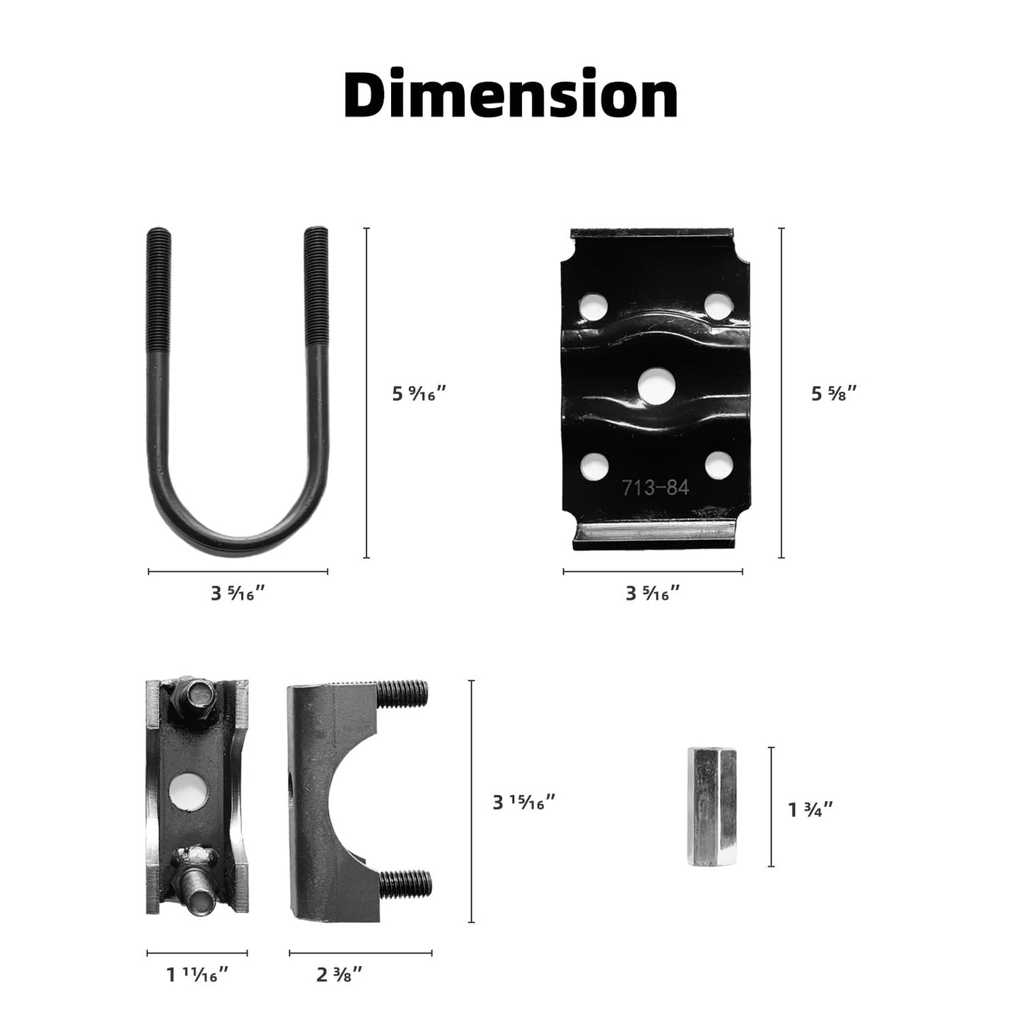 AGILLE K7138400 Axle Conversion Kit Compatible with Dexter AXLE Dexter K7138400 Conversion Kit, 3500# 2-3/8" Tube Trailer Axle Lift Kit, Include Spring Seat, Nut, U-Bolt, Tie Plate, Instruction Sheet