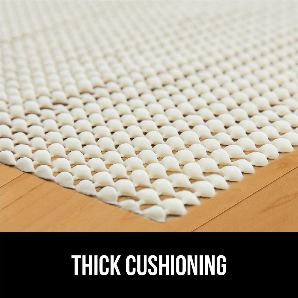 GORILLA GRIP Strong Rug Pad Gripper, 9x12 FT, US Designed, Grips Keep Area Rugs Safe and in Place, Thick, Slip and Skid Resistant Pads for Hard Floors, Under Carpet Mat Cushion and Hardwood Protection