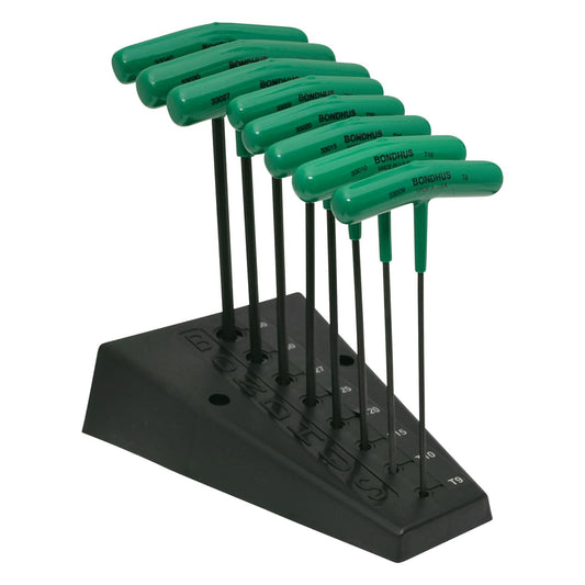 Bondhus 33034 Set of 8 Star T-handles, Graduated Lengths, sizes T9-T40