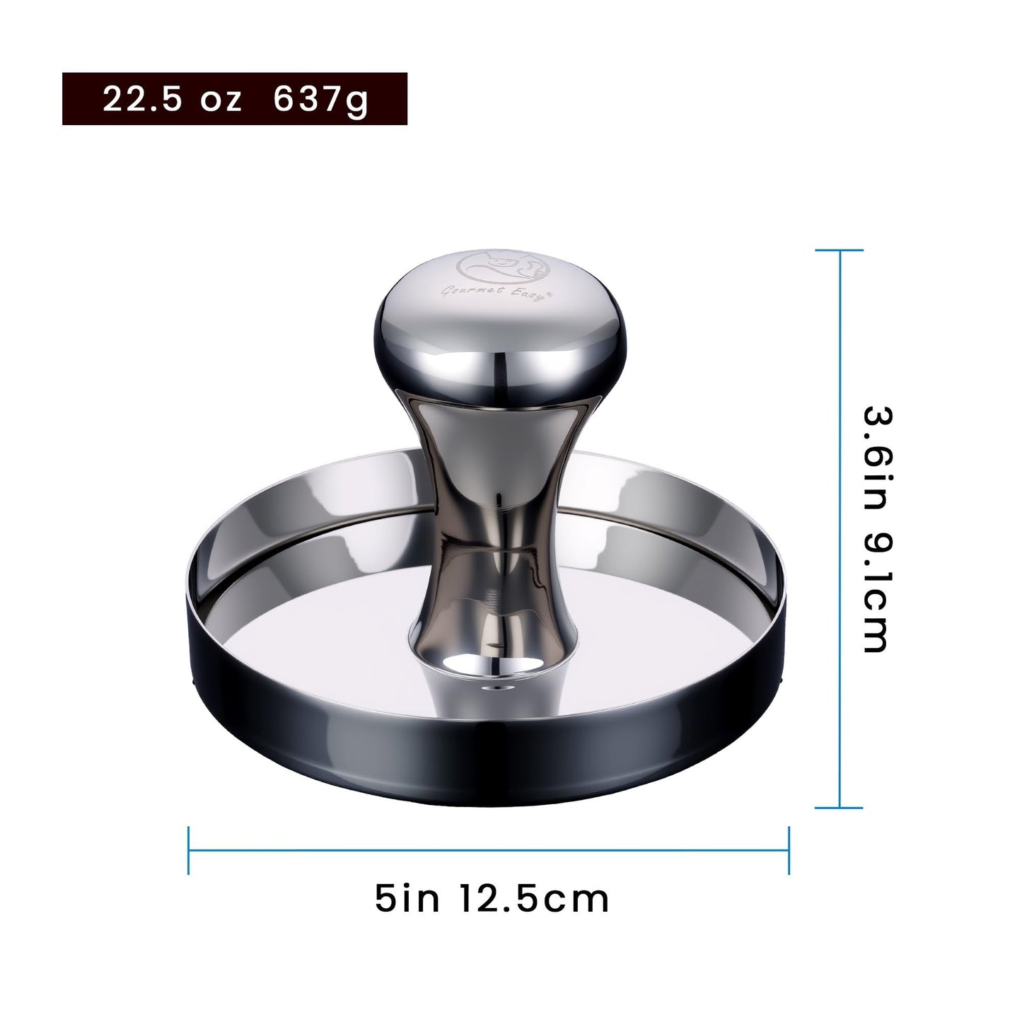 2-in-1 Hamburger Press Patty Maker & Smash Burger Press, Heavy Duty Premium Stainless Steel, Easy-Clean Design, Hamburger Press with Patty Liner, Mirror Polished Burger Mold, Dishwasher Safe