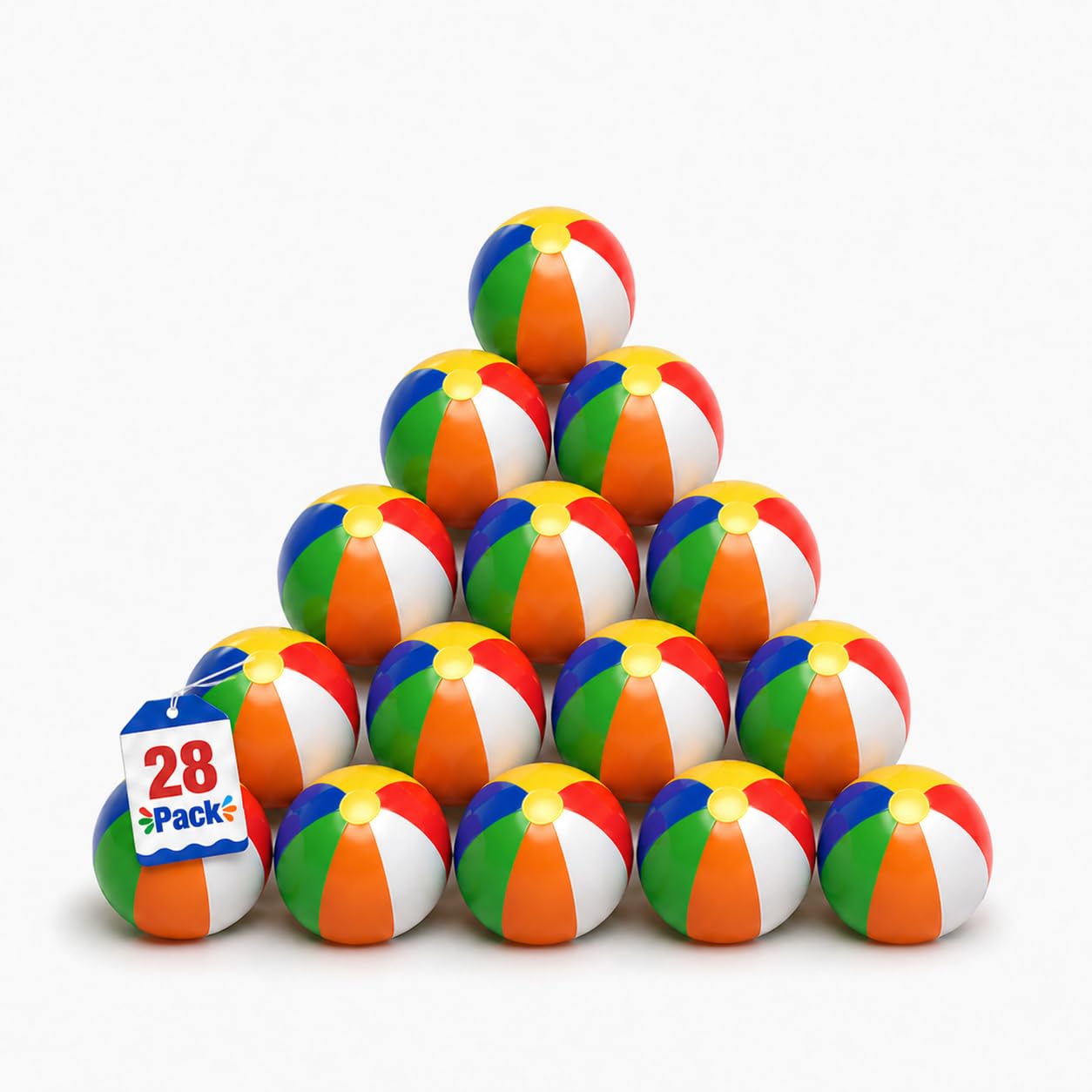 4E's Novelty Mini Beach Balls Bulk Pack, Summer Party Favors for Kids, Inflatable Pool Toys, Hawaiian Party Decorations or Pool Party Goodie Bag Fillers (50)