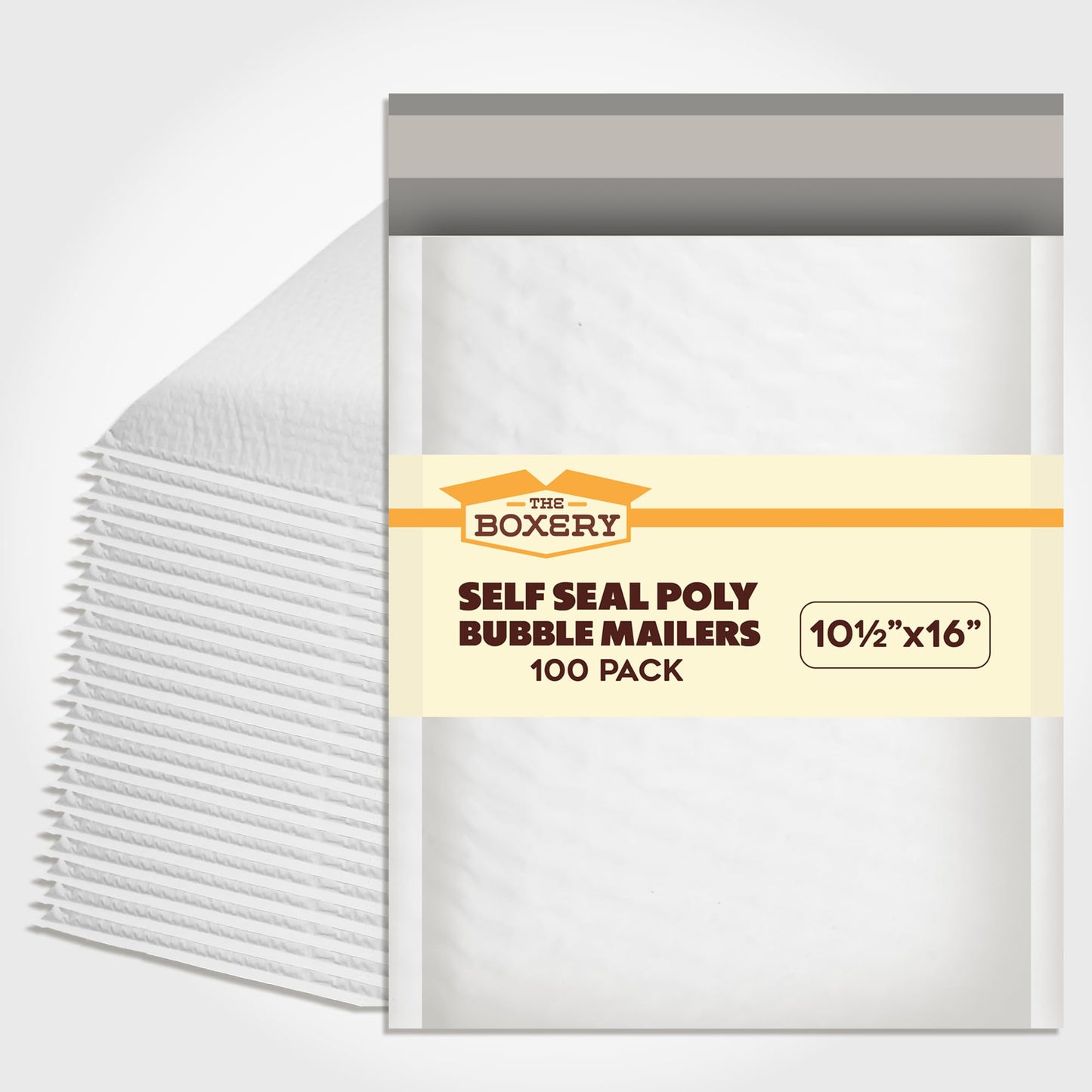 The Boxery 10.5x16" #5 Poly Bubble Mailers 100 Pack, Padded Envelopes, Self Seal, Waterproof Shipping Bags for Shipping & Packaging