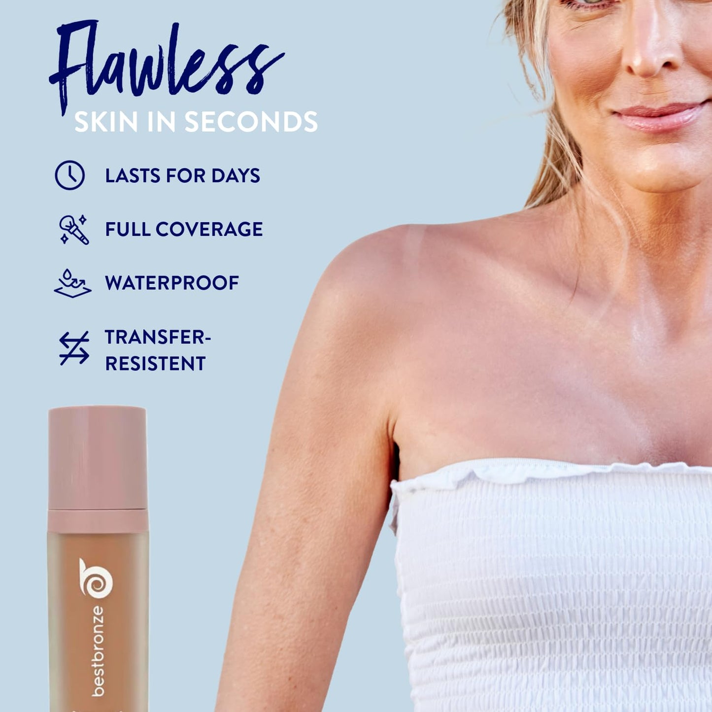 Best Bronze Bombshell Body Makeup - Tattoo Cover Up Makeup & Body Foundation Waterproof - Tattoo Concealer Waterproof for Scars, Varicose Veins Cover Up & Leg Foundation (NC47 Deepest Neutral)