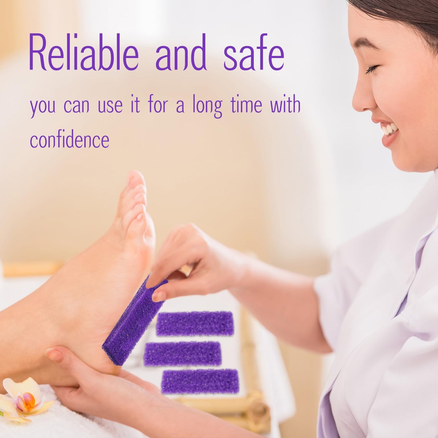 Batiyeer 600 Pcs Pumice Stone Bulk for Feet Scrubber Dead Skin Disposable Pedicure Pumice Stone Foot Shower Scrubber for Heel Cuticle Callus Remover Bath Spa,3.15 x 1.34 x 0.47 Inch(Purple)