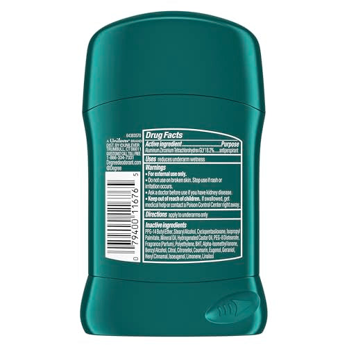 Degree Men Original Protection Antiperspirant Deodorant Cool Rush Pack of 12 48-Hour Sweat & Odor Protection Antiperspirant For Men 1.7 oz