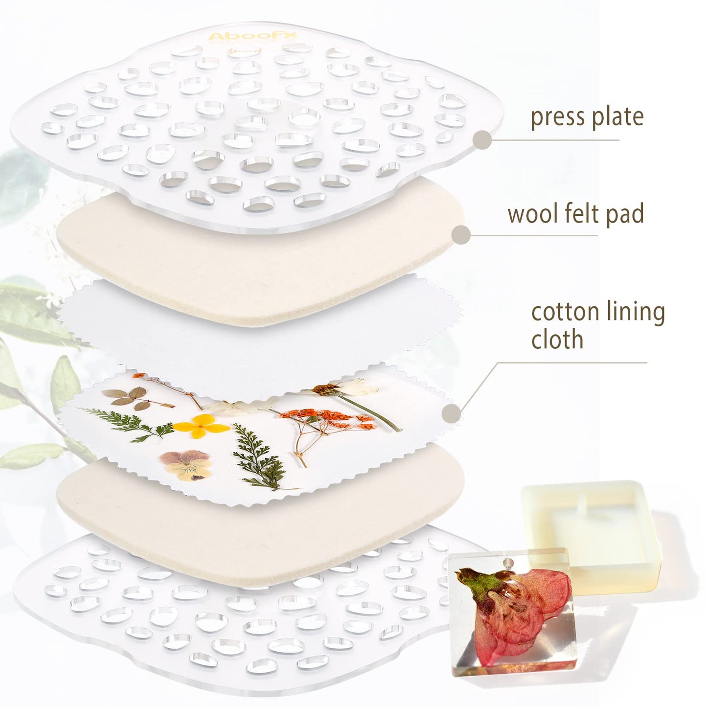 Aboofx Microwave Flower Press - Quick Drying Kit, 6.3 x 6.3 inch Press for Adults, DIY Crafts & Gifts