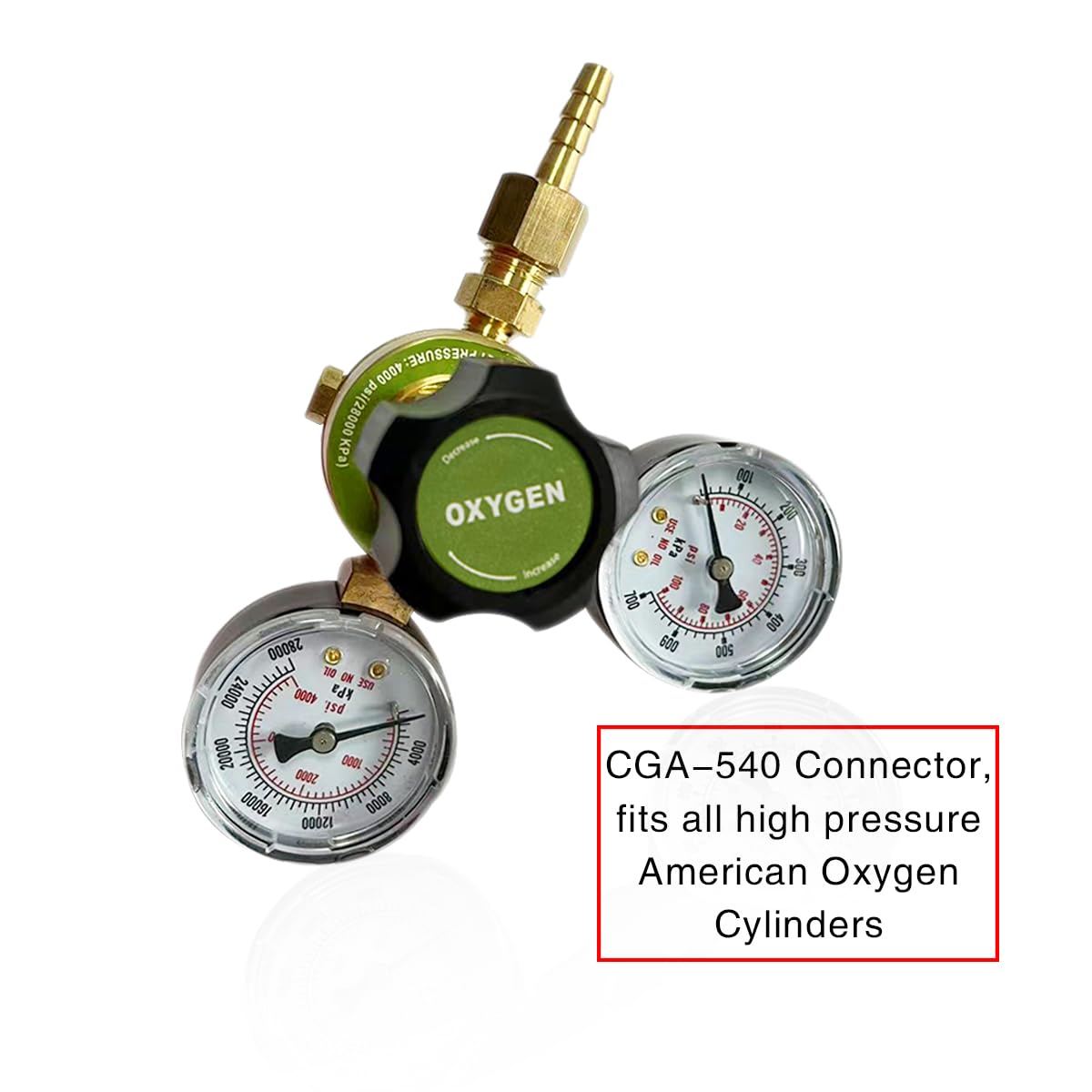 KOLENSA Dual Welding Gas Gauges, Oxygen (CGA-540) Acetylene (CGA-200) Regulators Combo (2 PCS), Full Brass Kit for Portable Tanks Compatible with Victor Torch Cutting