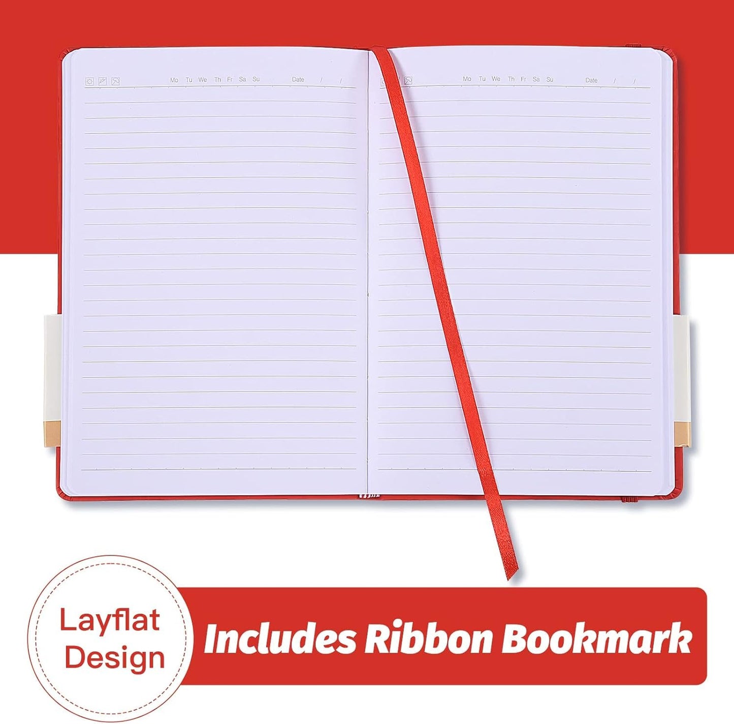 SUIN Hardcover-Journal-Notebooks, A5 Lined Journals Notebook for Writing 200 Pages, 8.2 x 5.5 inch, Classic Ruled Notebooks for Work/Travel/College (Multi-colors)