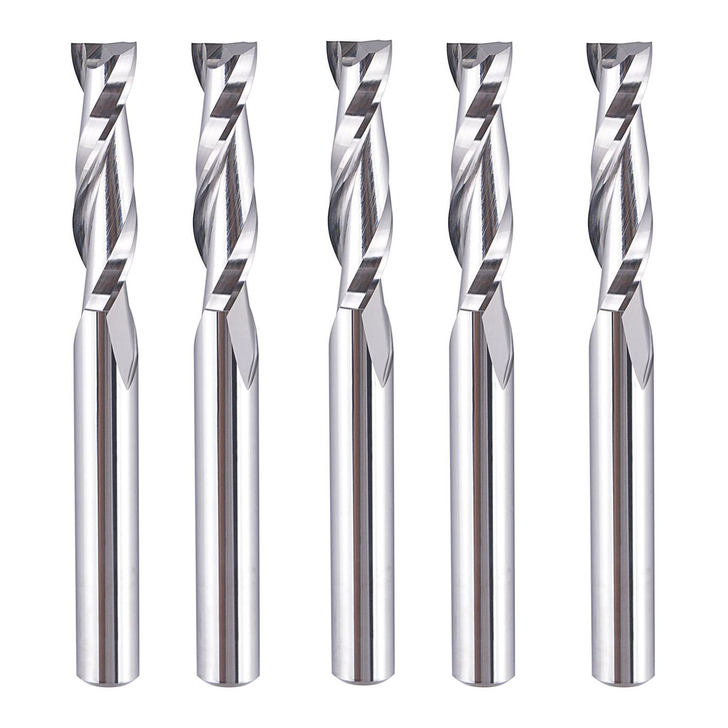 SpeTool 5Pcs Spiral Router Bits UpCut 1/4 inch Cutting Diameter 1/4 inch Shank Router Bit Set HRC55 Solid Carbide CNC End Mill for Woodworking Mortise Slot Carving Engraver
