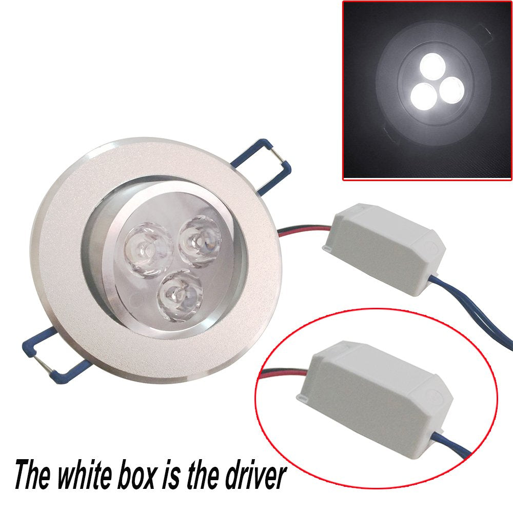 Pocketman Pack of 10, 110V 4W LED Ceiling Light Downlight,Cool White Spotlight Lamp Recessed Lighting Fixture,with LED Driver