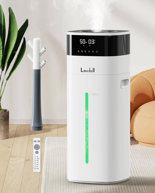 LACIDOLL Humidifier Large Room 5.3Gal/20L - Cool and Warm Mist Humidifiers for Home 2000 sq ft, Air Humidifiers for Bedroom with Diffuser&Extended Tube, Whole House Humidifiers for Nursery Baby Plants