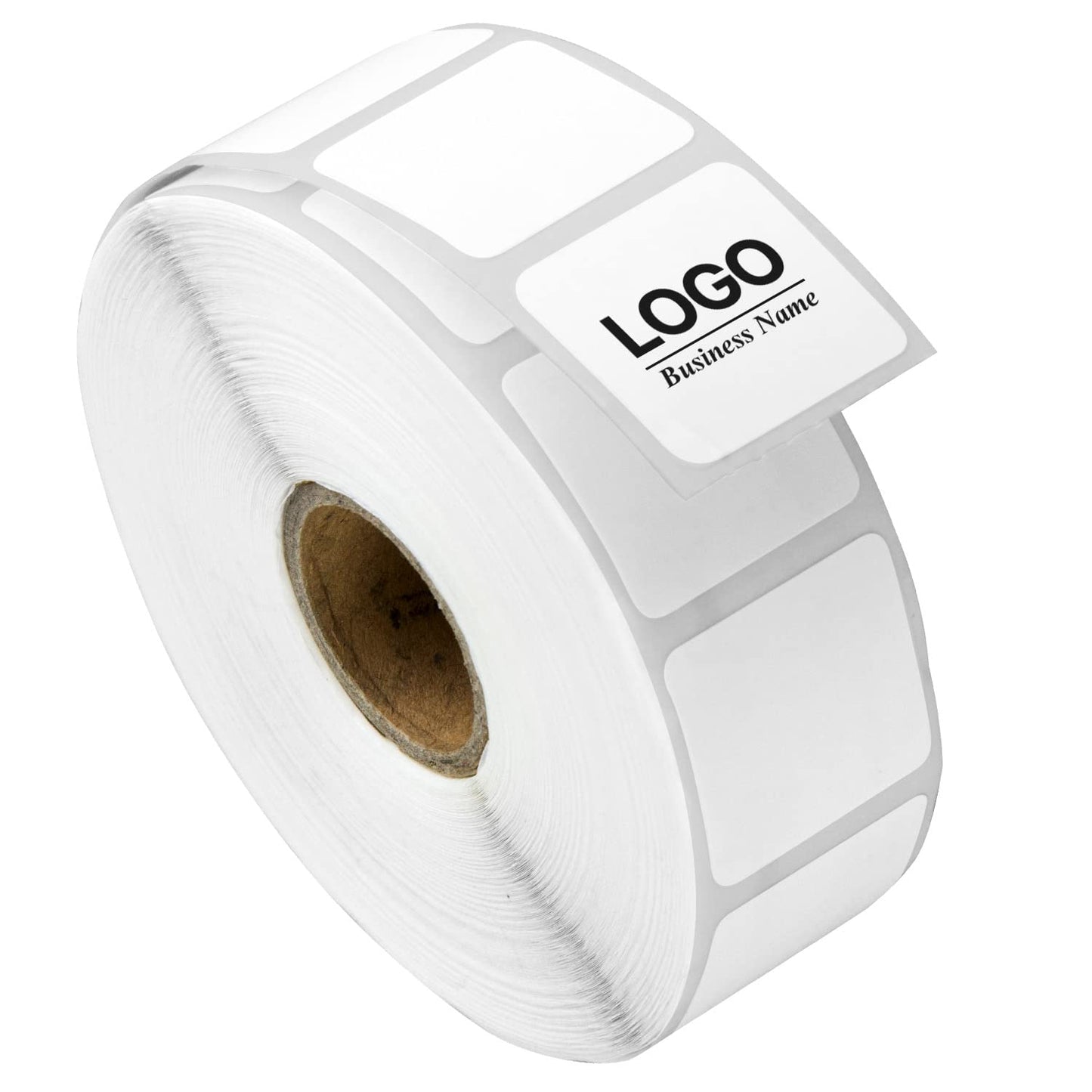 OfficeSmartLabels – 1" x 1" Removable Square Direct Thermal Labels - Compatible with Rollo & Zebra Desktop Printers and More – 1” Core; Perforated, Water & Oil Resistant [4 Rolls, 5520 Labels]