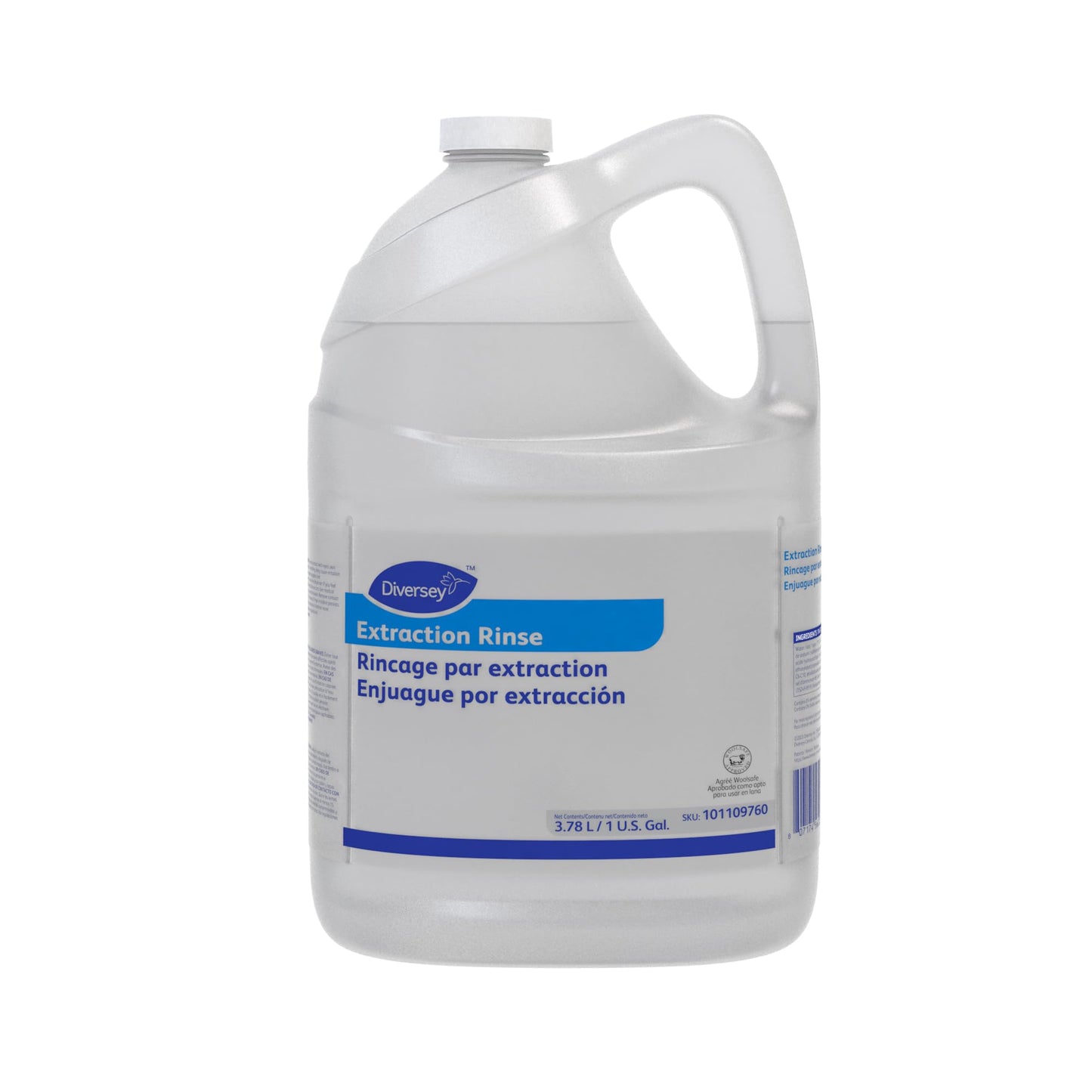 Diversey 101109760 Extraction Rinse for Carpet Extraction Machines, Carpet Cleaning Rinse Aid for Synthetic and Wool Carpets, Concentrated Liquid, Fruity Fresh Scent, 1 Gallon