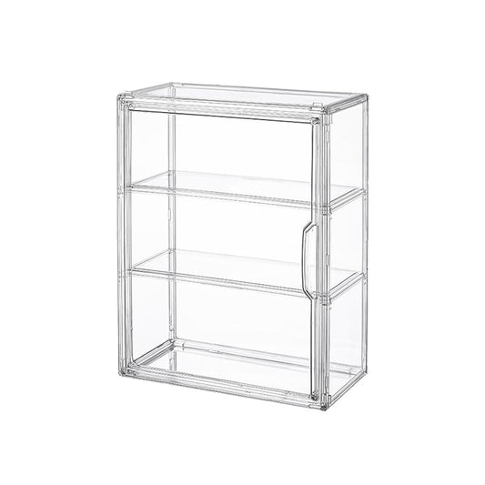 BOHOIDEE 2Pack 3 Tiers Clear Display Case for Figures, Acrylic Storage Organizers Box with Magnetic Door, Wall-Mounted Dustproof Showcase for Collectibles Action Figure