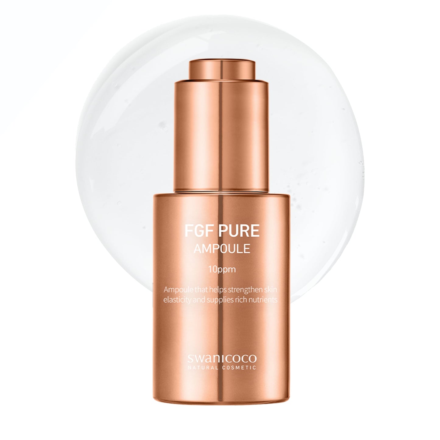 Swanicoco Pregnancy Safe Skincare FGF Pure Ampoule Serum (FGF 10 PPM), Firming Anti Aging, Hyaluronic Acids Glycerin Niacinamide, Improves Dermal Elasticity Reduces Fine Lines Hydrating 30ml 1 Fl Oz