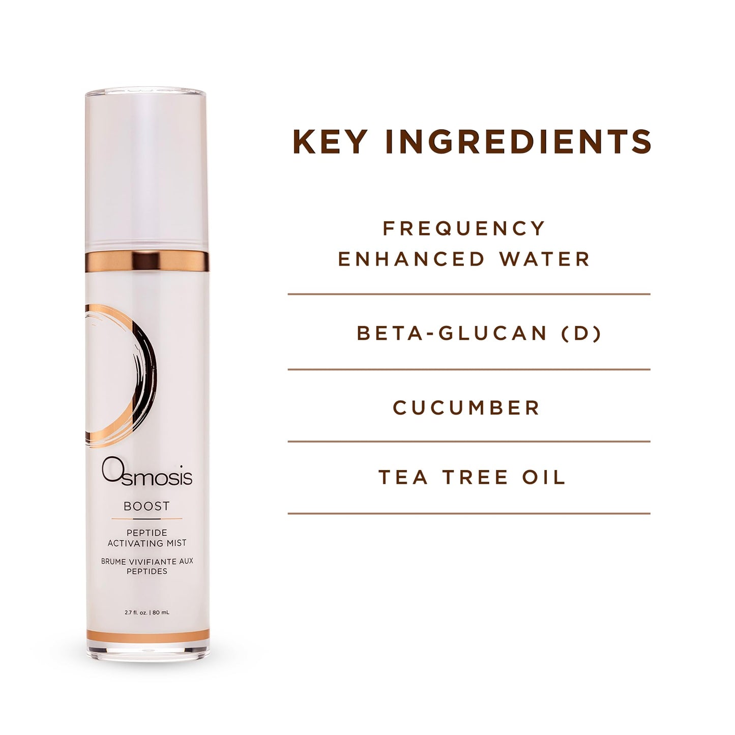 OSMOSIS BOOST Peptide Activating Hydrating Facial Mist with Hyaluronic Acid for Aging, Pigmented, Sensitive and Dry Skin, 2.7 Fl Oz