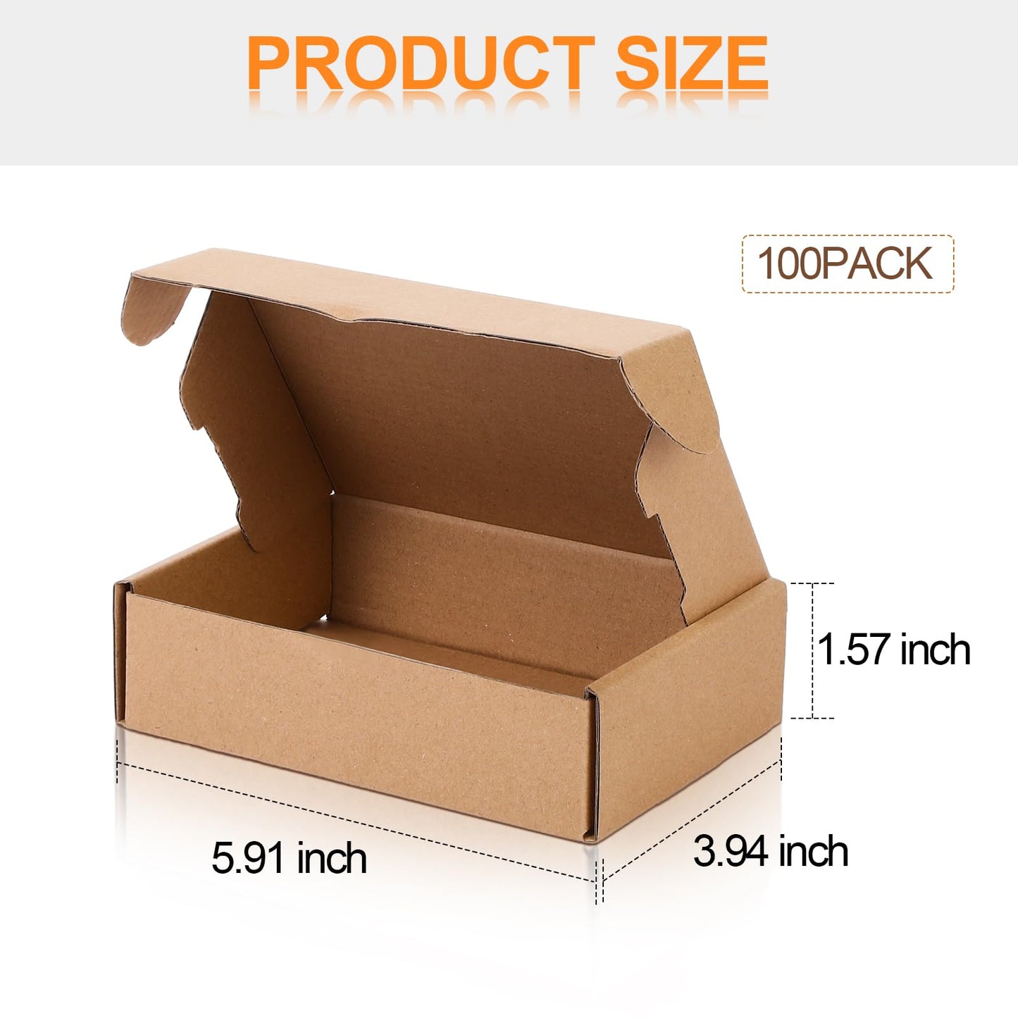 Qilery 100 Pcs 5.91 x 3.94 x 1.57 Inches Shipping Boxes Cardboard Gift Corrugated Cardboard Brown Boxes Mailer Packaging for Mailing Small Business Present