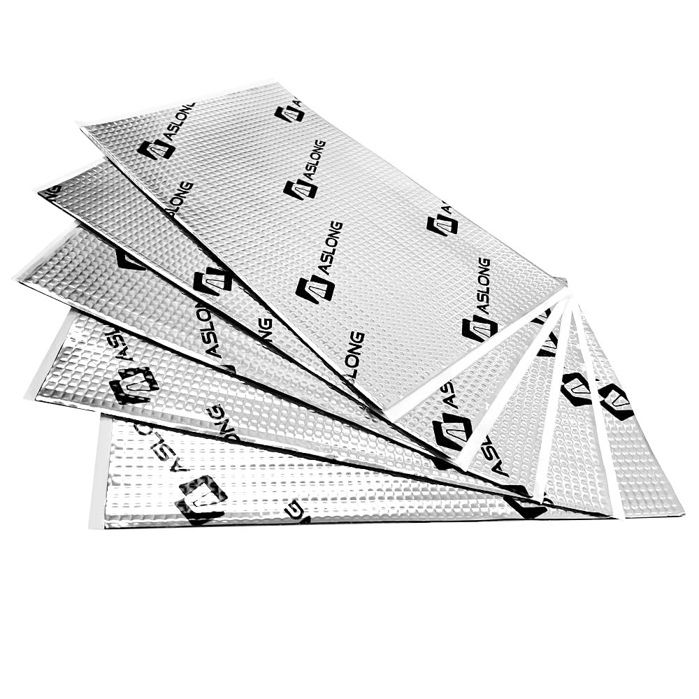 ASLONG 80 mil 26.9 sqft Car Sound Deadening Mat, Butyl Automotive Sound Deadener, Audio Noise Insulation and dampening Material, Silver