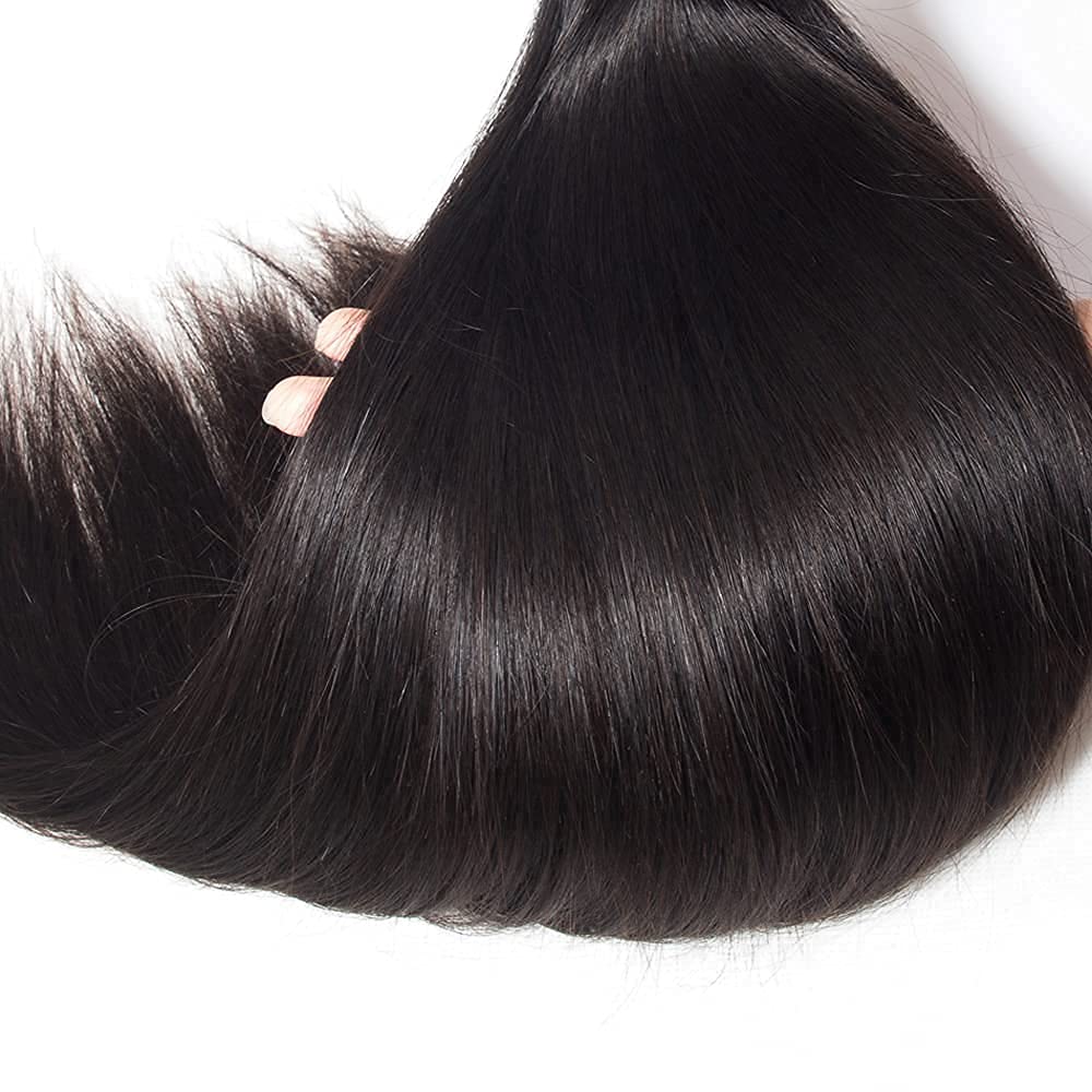 Straight Bundles with Closure Human Hair 20 22 24+18 Brazilian Human Hair Bundles with Closure Straight 100% Unprocessed Virgin Weave Hair Bundles with Closure 10A Bundles Human Hair with Lace Closure