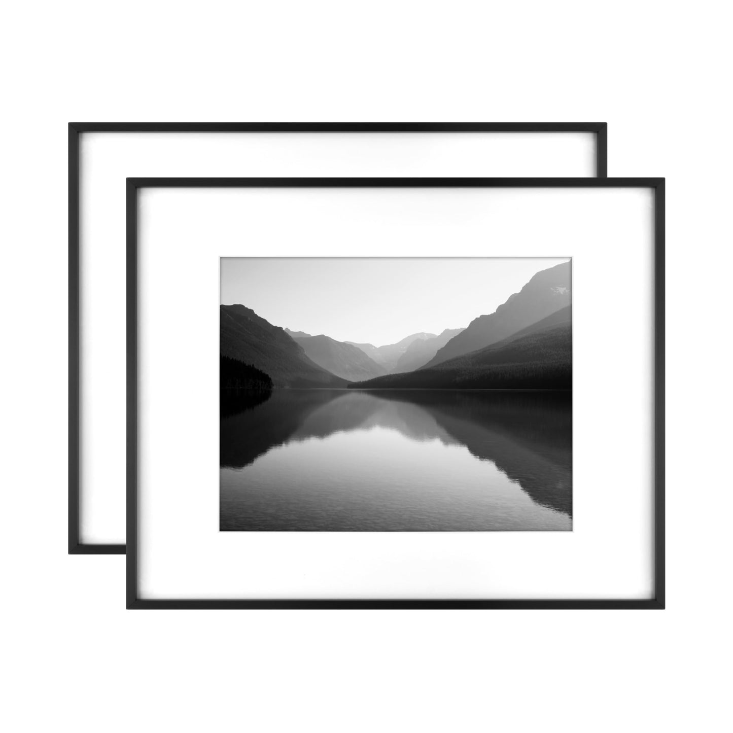 MCS Master & Co. Foundry Metal 16x20 Matted Picture Frame with 11x14 Photo Display, Black Vertical & Horizontal Wall Hanging Frame for Photos & Artwork (2-Pack)