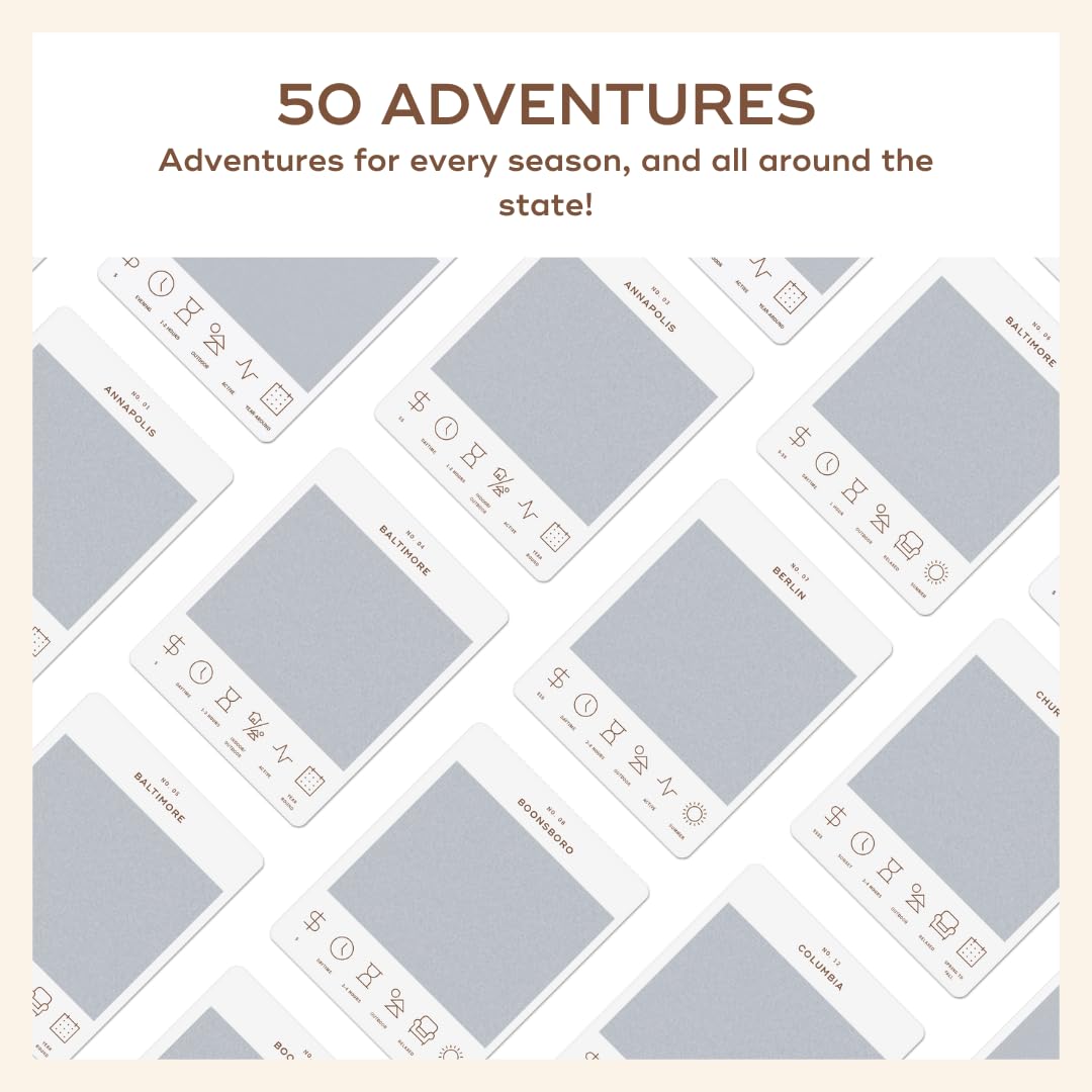 Reach International Outfitters Maryland Adventure Bucket List: 50 Scratch-Off Cards for Outdoor Activities, Tourist Attractions, and Road Trips - Perfect Travel Gift and Guide for Exploring