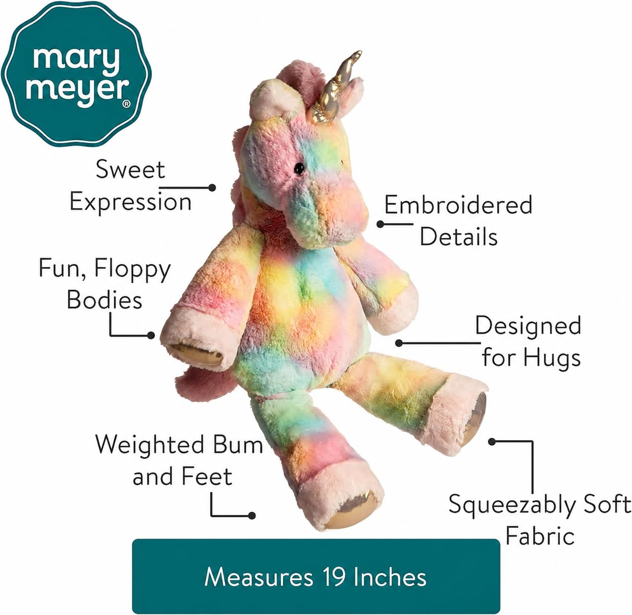 Mary Meyer Marshmallow Zoo Stuffed Animal Soft Toy, 26-Inches, Large Fro-Yo Unicorn