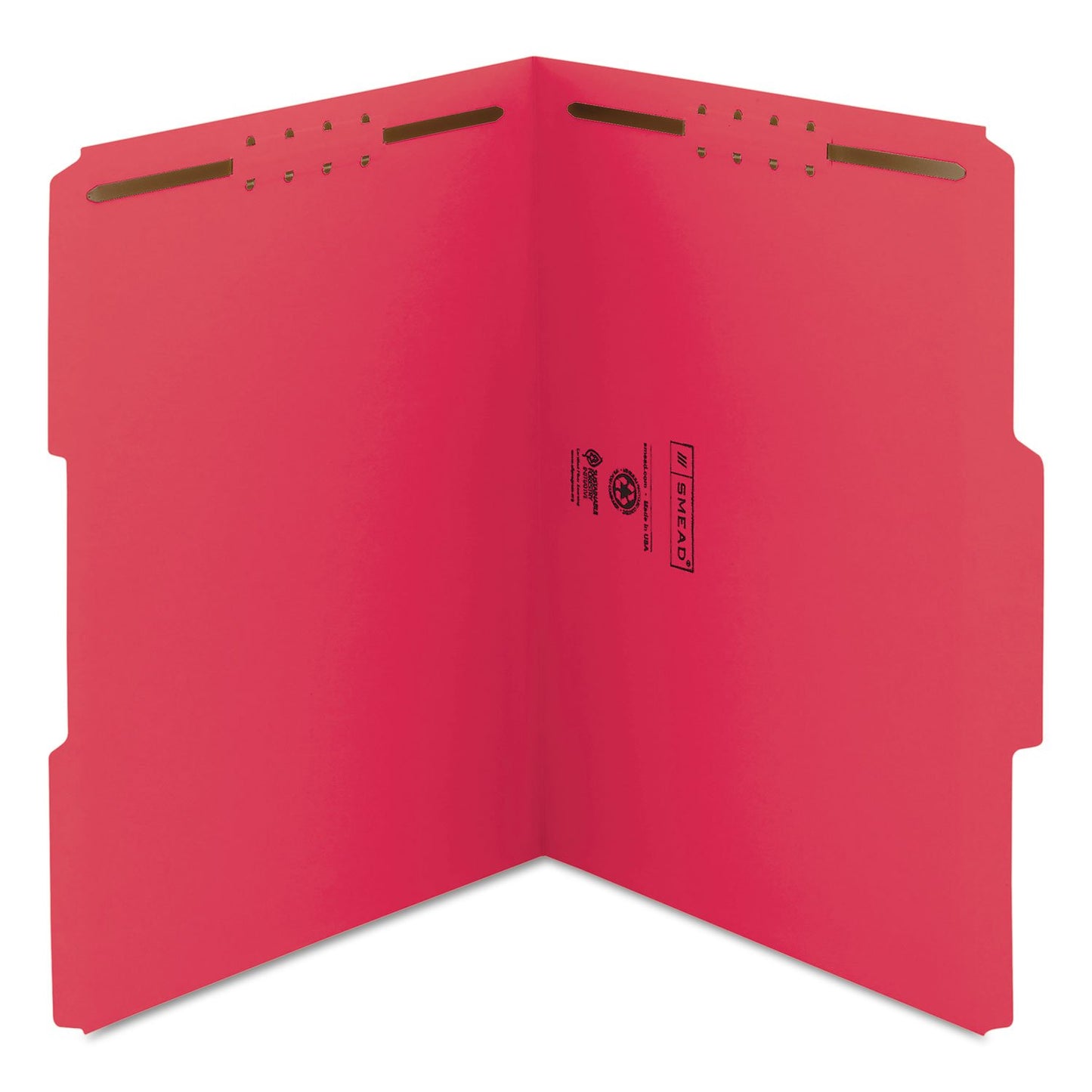 Pendaflex Fastener Folders, 2 Fasteners, Letter Size, Red, 1/3 Cut Tabs in Left, Right, Center Positions, 50 per Box (22740), Specialty