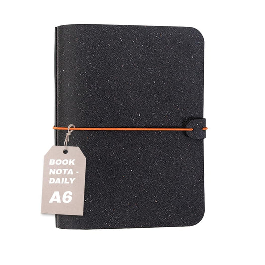 ANTOU BOOK NOTA Recycled Leather Magnetic Binder Journal Notebook, Refillable A6 Writing Planners, 5.3" x 6.9" - Daily