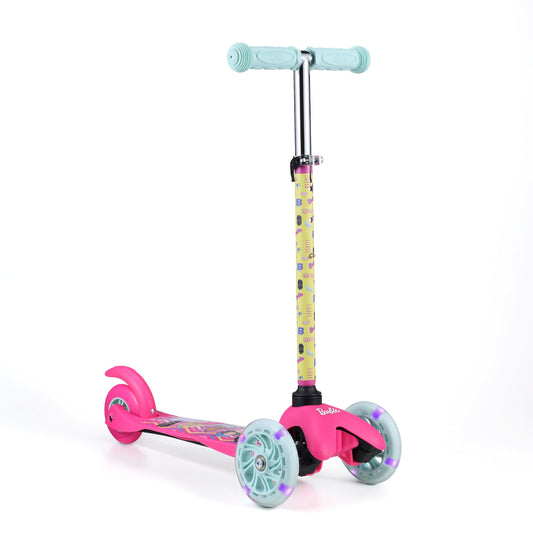 Barbie Self Balancing Kick Scooter with Light Up Wheels, Extra Wide Deck, 3 Wheel Platform, Foot Activated Brake, 75 lbs Limit, Kids & Toddlers Girls or Boys, for Ages 3 and Up