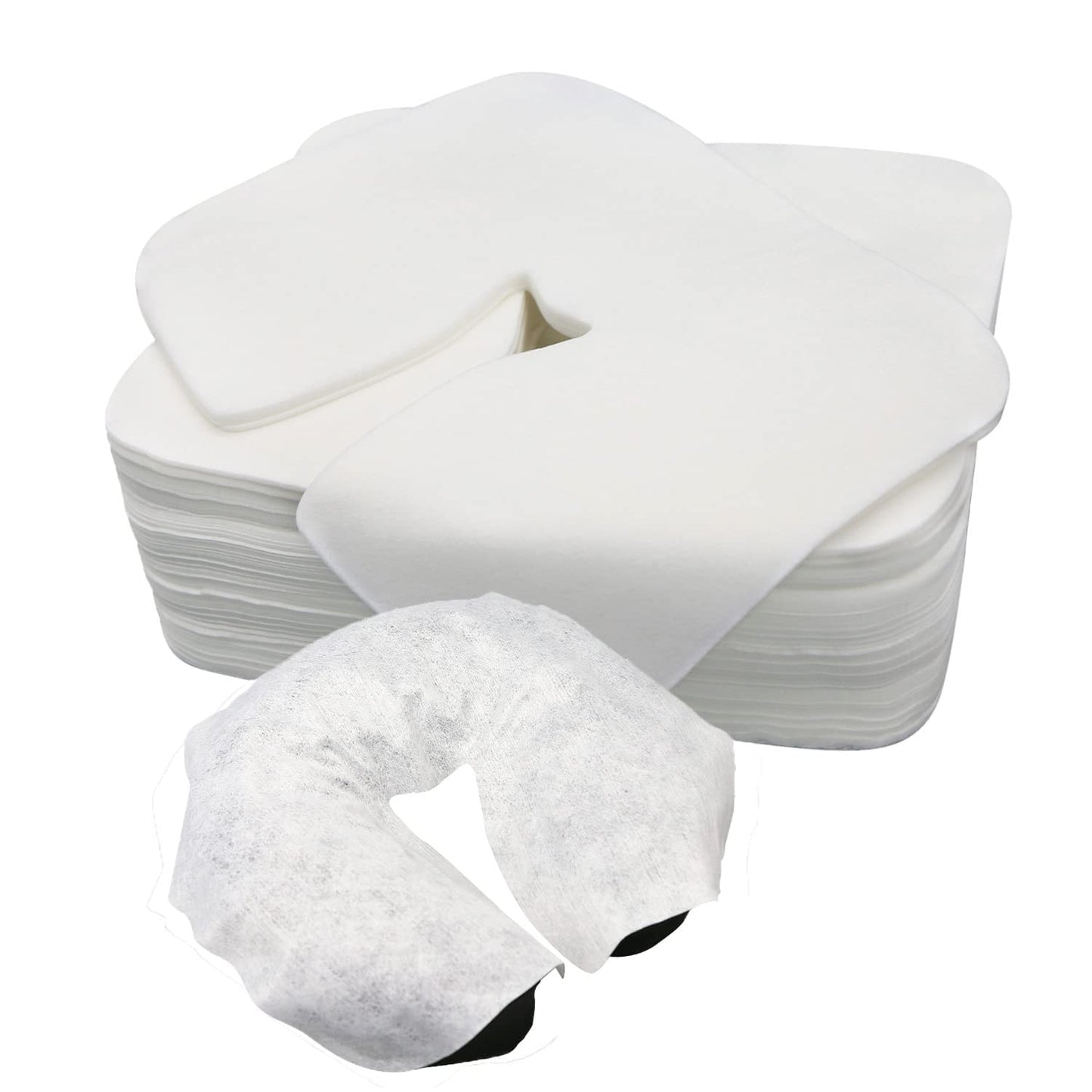Rngwaper 500 count Disposable Face Cradle Covers Non-Sticking Disposable Massage Headrest Covers Ultra Soft Medical-Grade SPA Face Rest Covers Headrest Covers for Massage Table Chairs 14.2" x 10.6" (500Pcs)