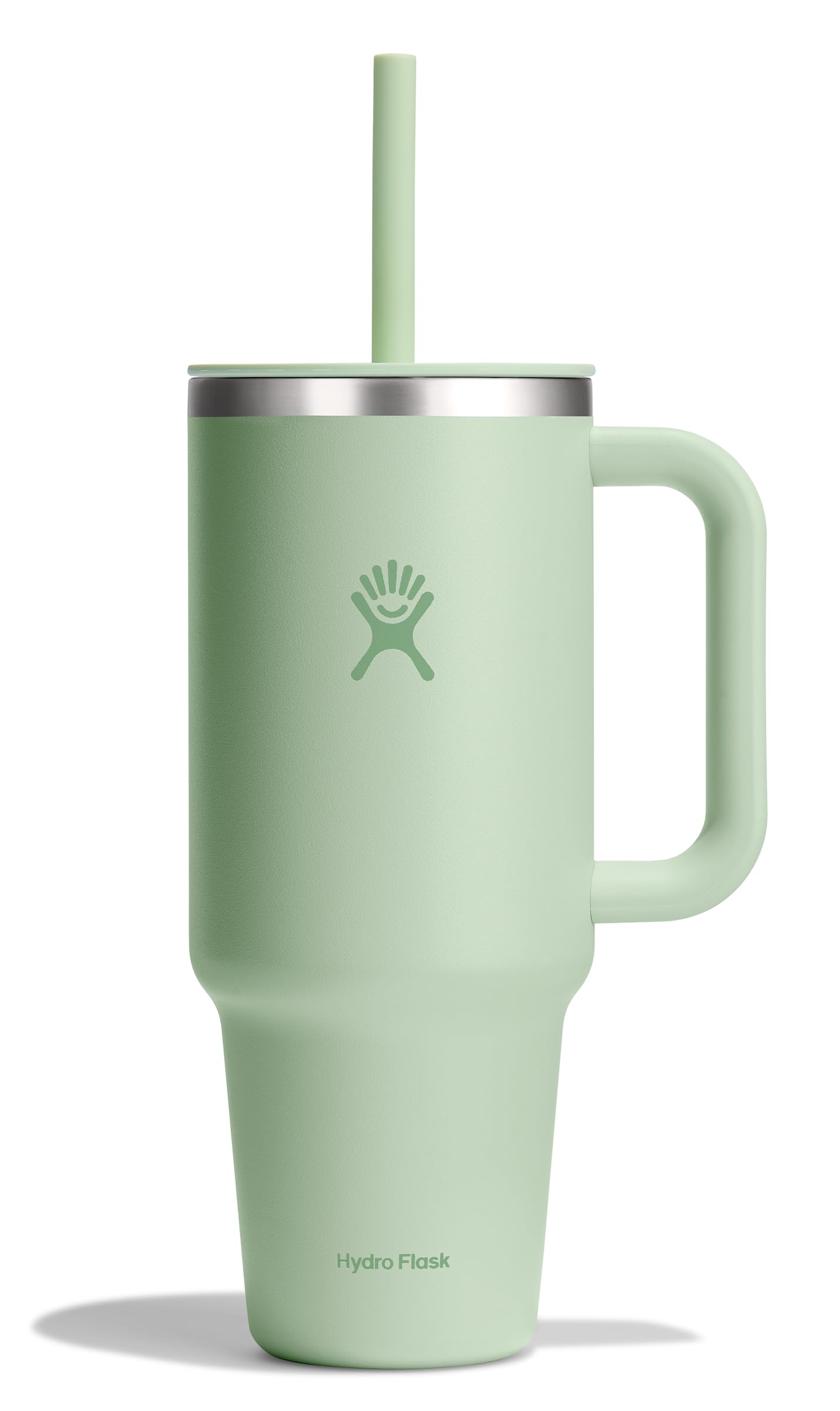 Hydro Flask 40 Oz Travel Tumbler with Handle, Lid and Straw - Insulated Stainless Steel in 40 Oz Aloe Green