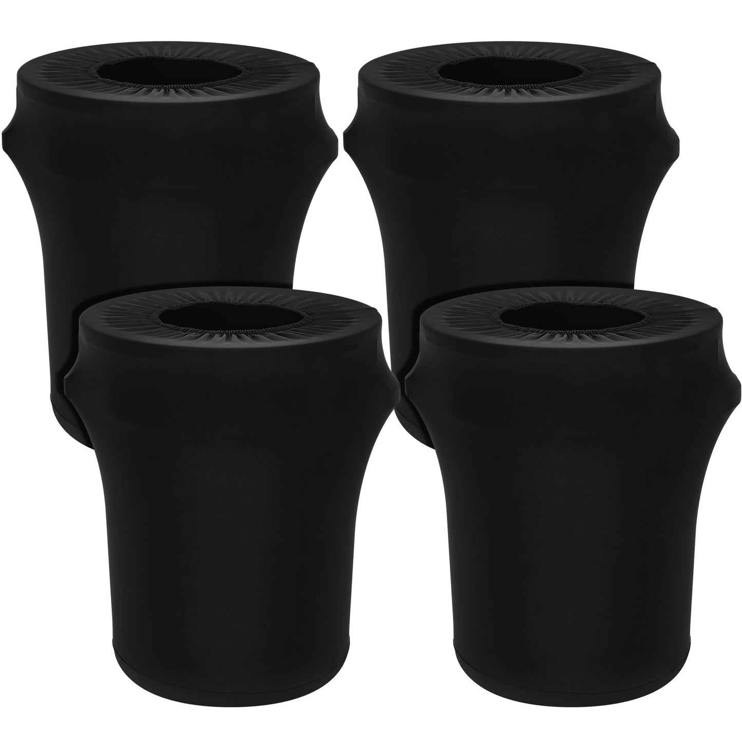 Tanlade 32 Gallon Stretch Trash Can Spandex Cover Outdoor Waste Garbage Can Spandex Covers for Indoor Kitchen Outdoor Round Waste Container Bin, Without Trash Bin(Black,4 Pcs)