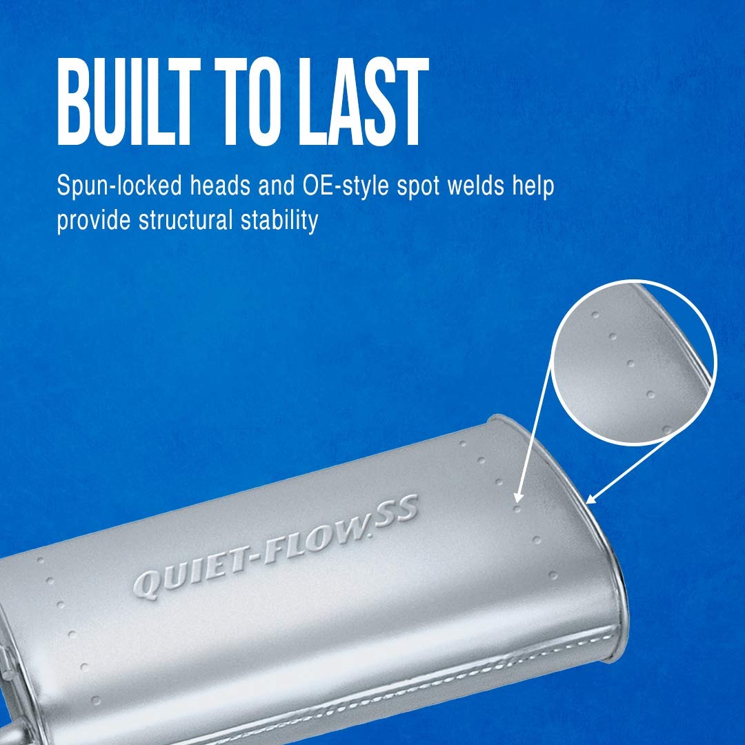 Walker Quiet-Flow SS 21456 Direct Fit Exhaust Muffler 2.25" Outlet (ID) for Jeep Wrangler