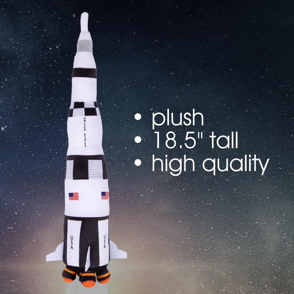 ArtCreativity Saturn Rocket Plush Toy for Kids, 18.5 Inch Space Shuttle Stuffed Toy with Realistic Details, Space Room Décor, NASA Spaceship Nursery Décor, Great Outer Space Toys for Boys & Girls
