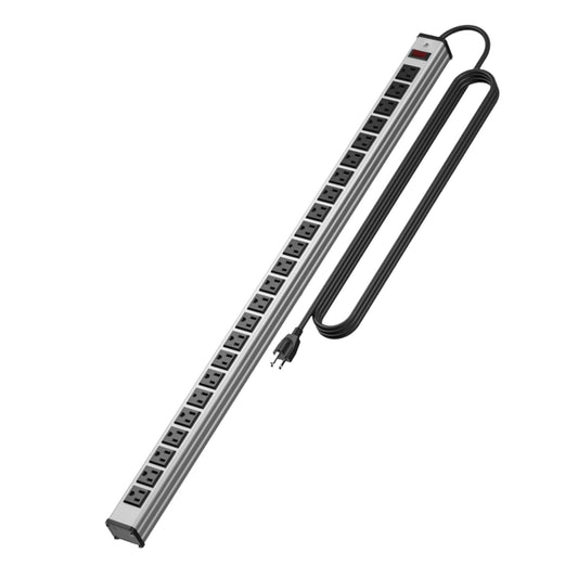24 Outlets Extra Long Power Strip,Heavy Duty Metal Socket Power Strip,Metal Power Strip with 15-Foot Extension Power Cord,ETL Certified