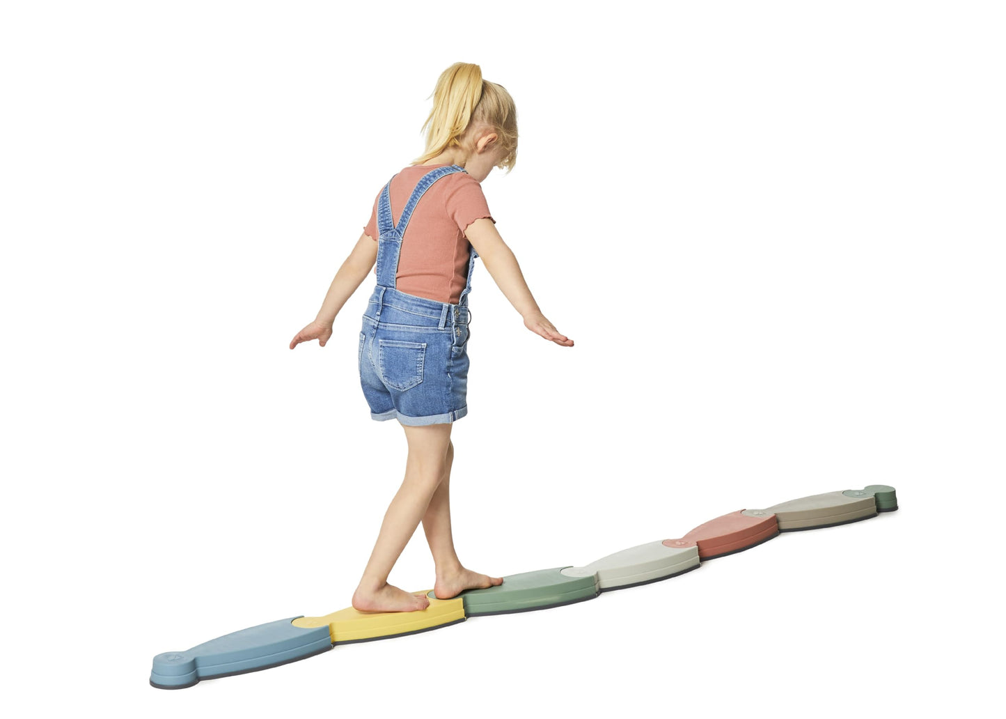 GONGE River Balance Course Set - 7 Elements for Gross Motor Skills Development, Multiple Path Creations - Safe and Sturdy - Ages 2+, Nordic