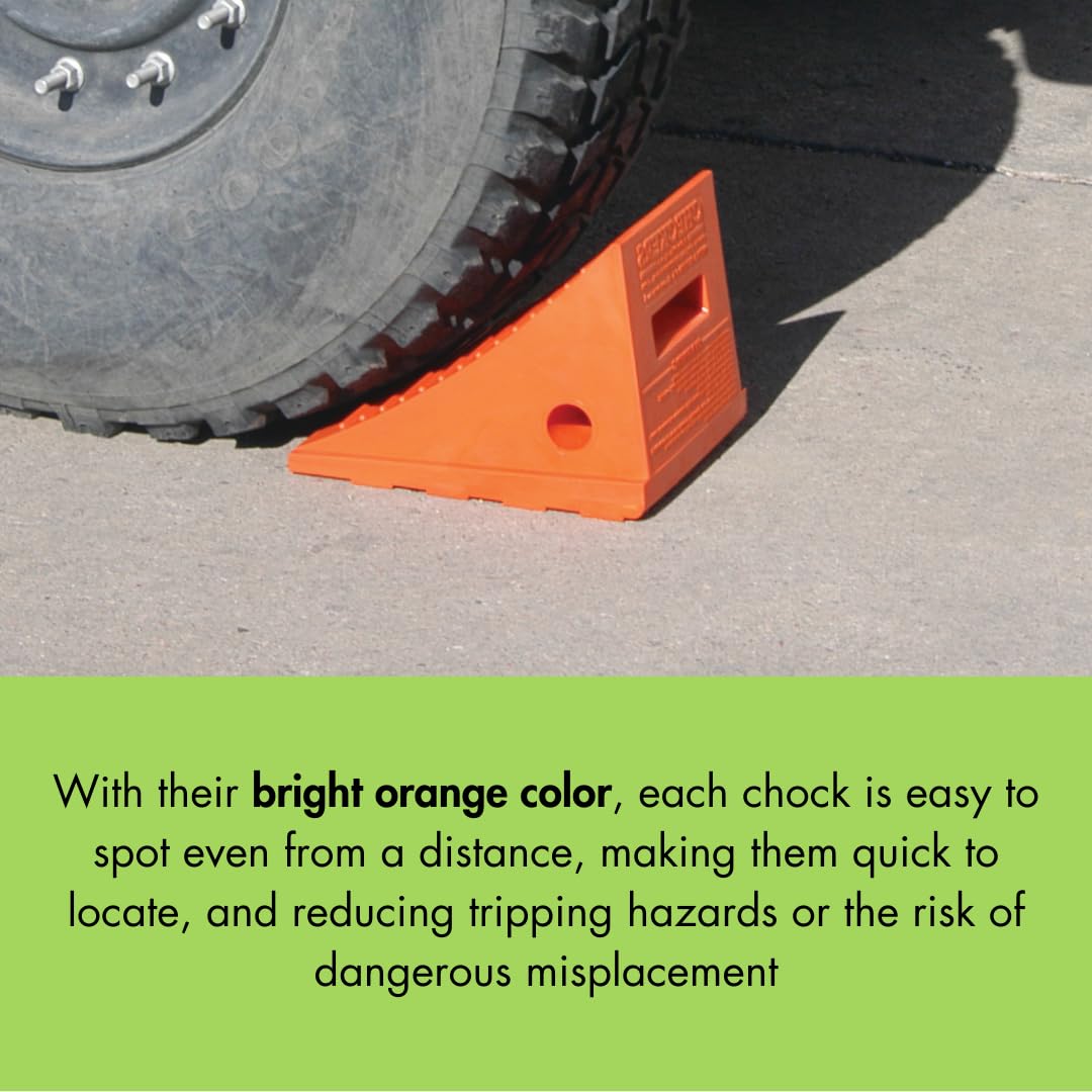 Checkers One Large Wheel Chock for 27-35" Tires, Heavy Duty Wheel Chocks for Semi Trucks, Utility, Tractor Trailer, 30k lb Load Capacity, Made in The USA, Polyurethane, UC1700