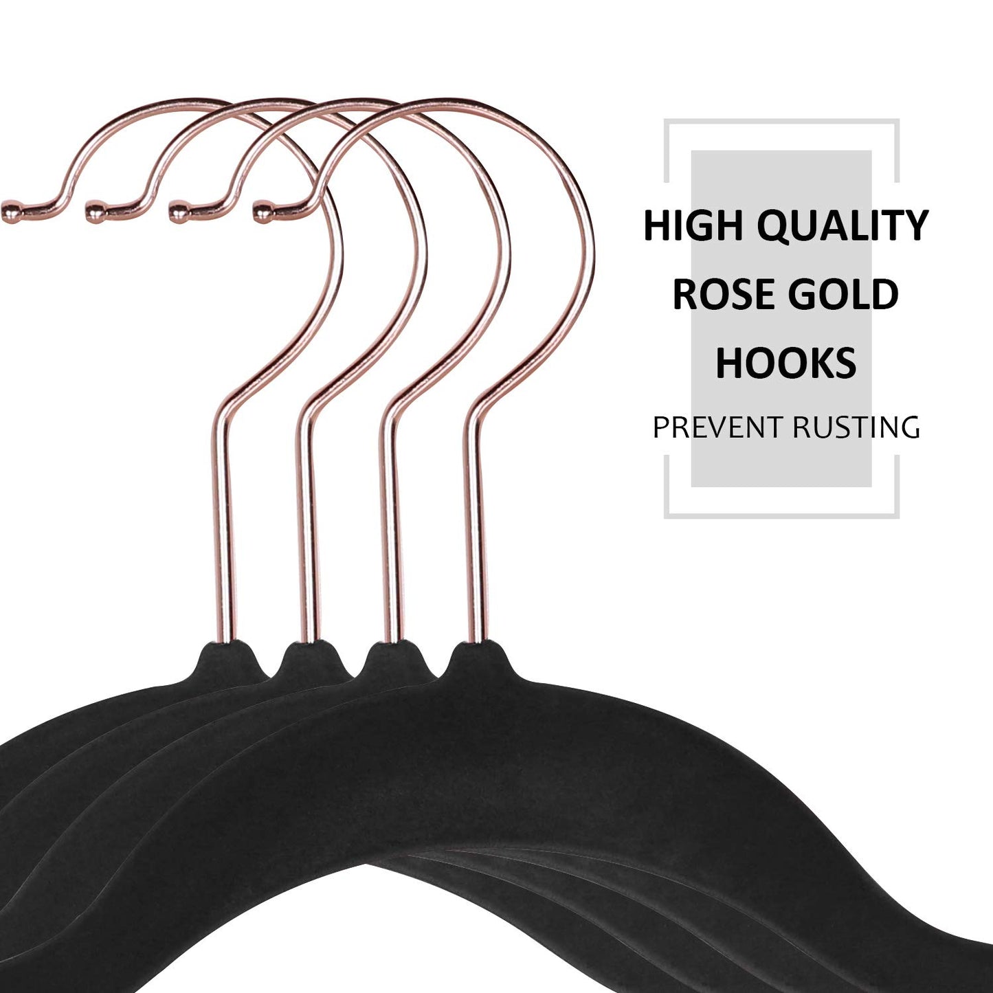 VECELO Premium Velvet Clothes Hangers Suit Heavy Duty (100 Pack)-Non Slip & Space-Saving with 12 Finger Clips & 2Tie Rack Excellent for Men and Women,Black