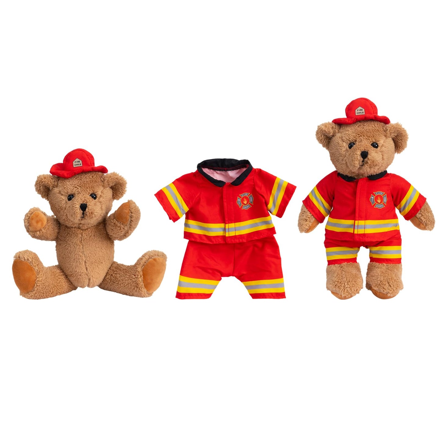 HollyHOME Firefighter Stuffed Animal Teddy Bear Soft Plush Toy with Firefighter Uniform Fire Fighter Doll Gifts for Kids and Firefighters Holiday Birthday Valentine 16 inches
