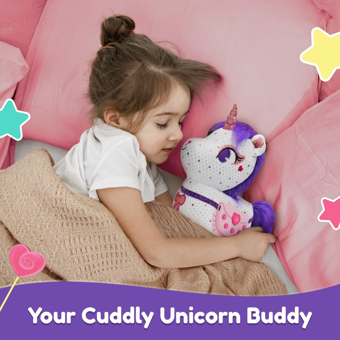 PlayShifu Singing & Talking Unicorn Friend for Ages 3+ - ZeeZee The Smart Storyteller | Soft and Cuddly Plush | Unlimited Content | Rhymes | Stories | Lullabies | Pretend Play