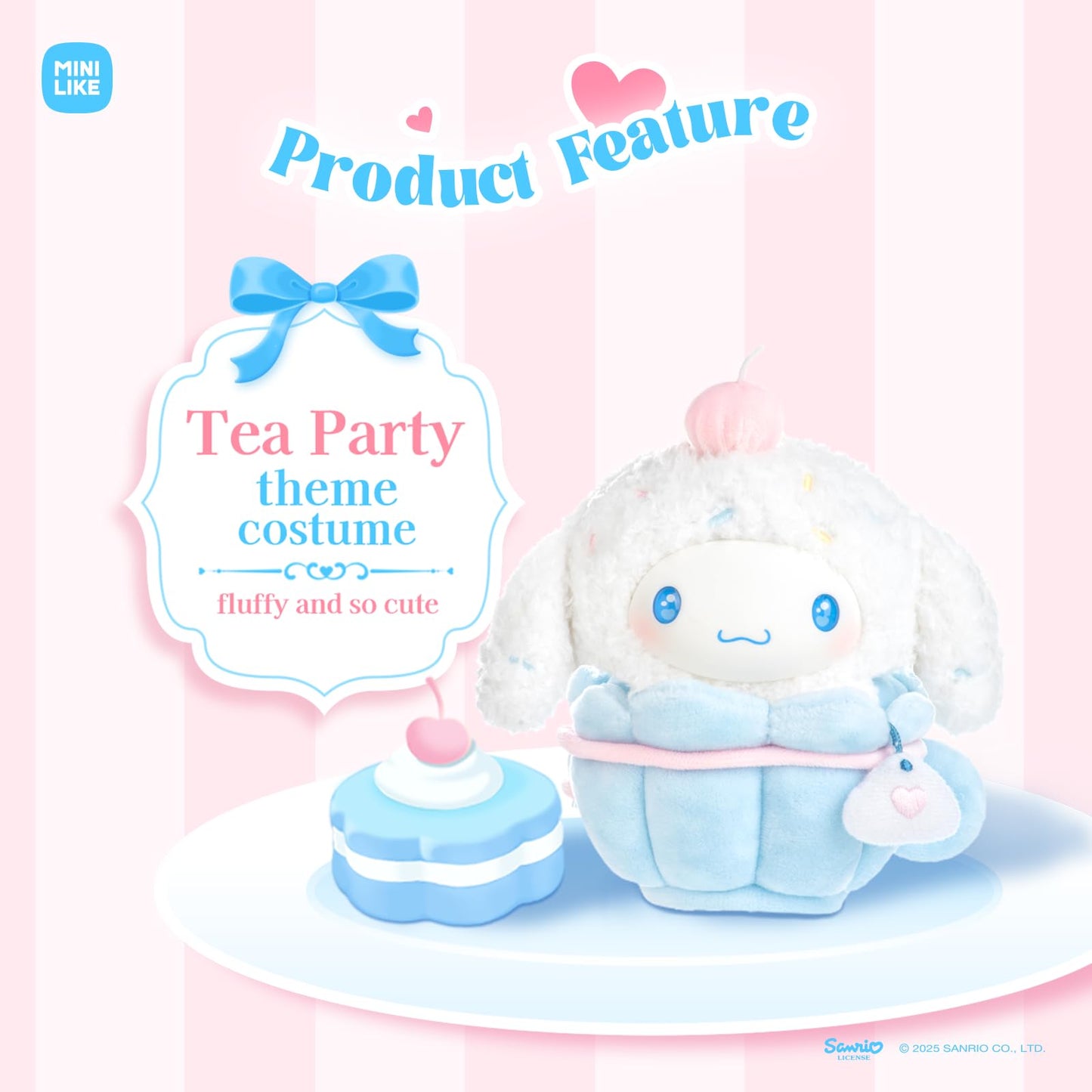 MINI LIKE Sanrio Blind Box Hello Kitty Kuromi Cinnamoroll My Melody Style Blue Flutter Series Cute Vinyl Plush Relaxing Collectible Mystery Toy for Home Decor Birthday Gifts, Random One Figure