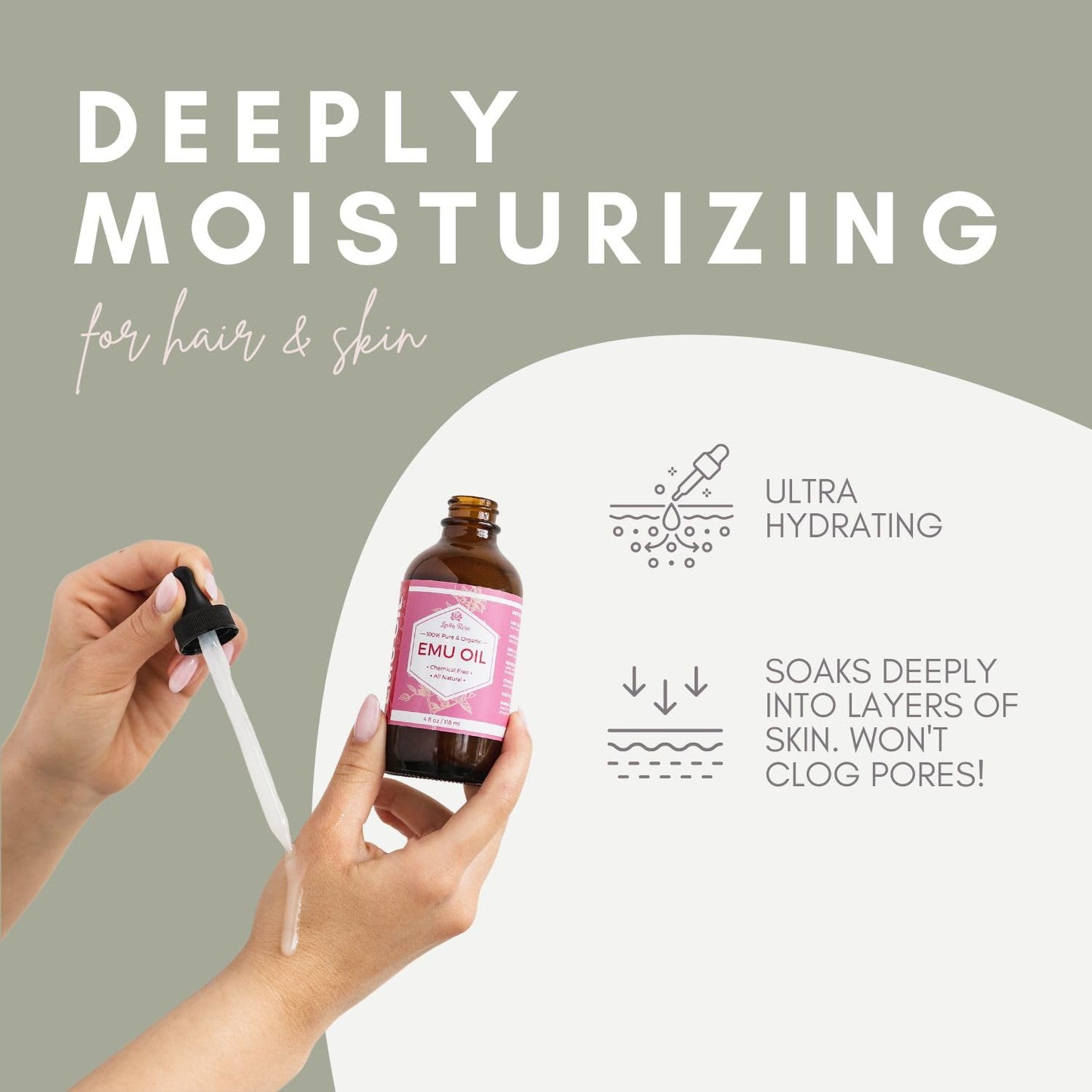 Leven Rose Emu Oil 100% Pure Natural Scar Minimizer Anti Aging Skin Moisturizer 16 oz