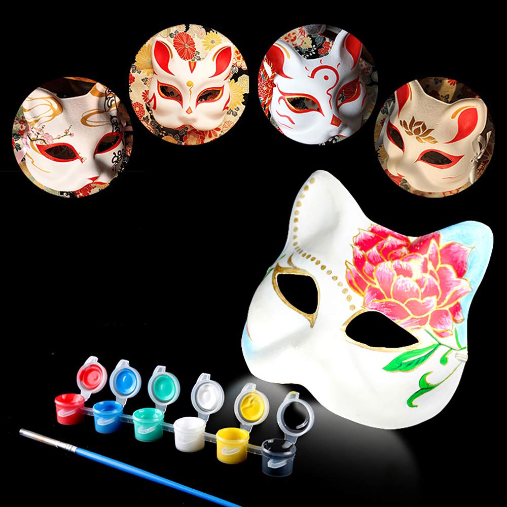 Lynkaye White Plain Masks,16 pcs DIY Unpainted Masquerade Masks(16 Pcs) (Style B)