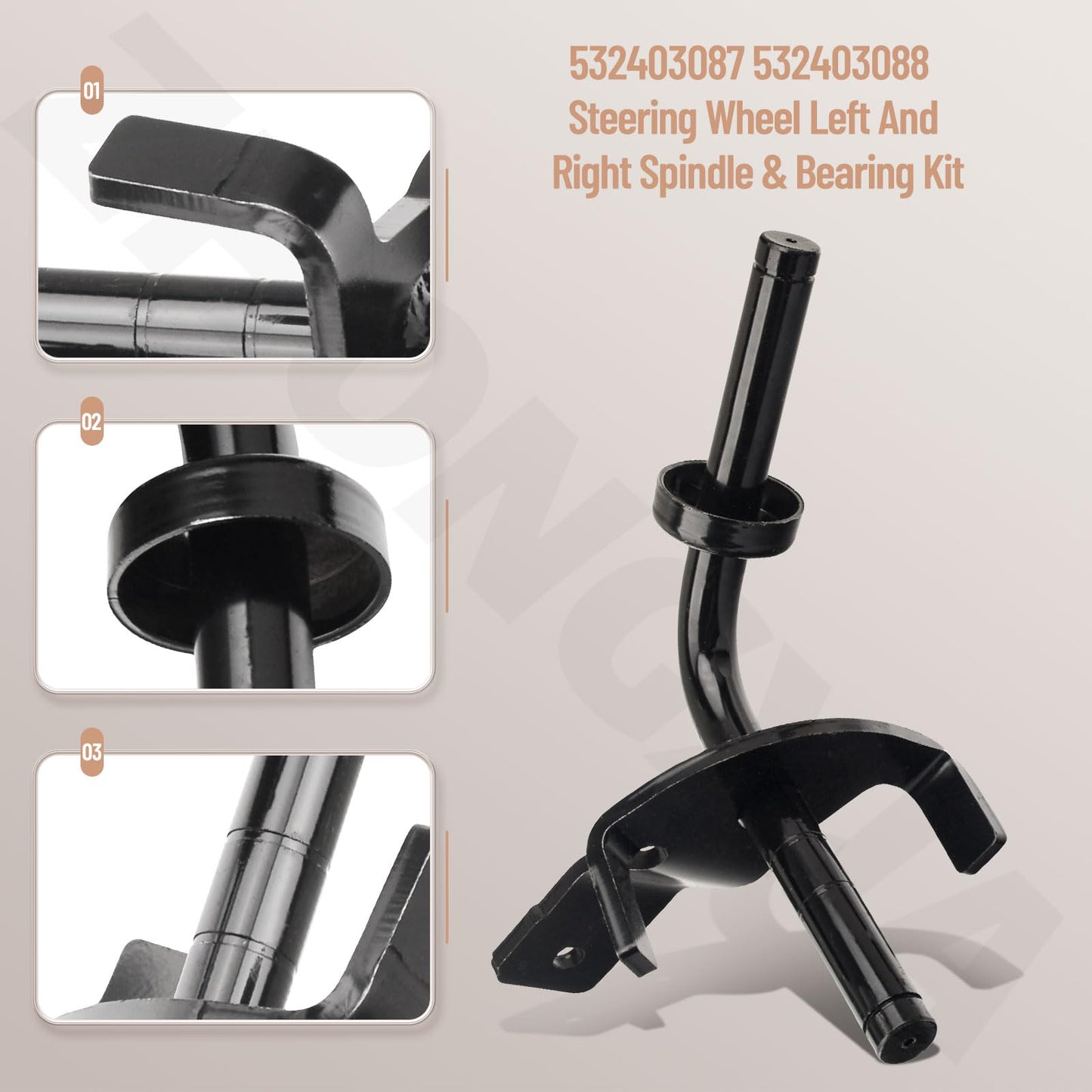532403087 532403088 Steering Spindle Kit (Left & Right) with Bearing Kit Compatible with Cr-aftsman Hu-sqvarna Po-Ulan Replace 403087 194743 403088 194744