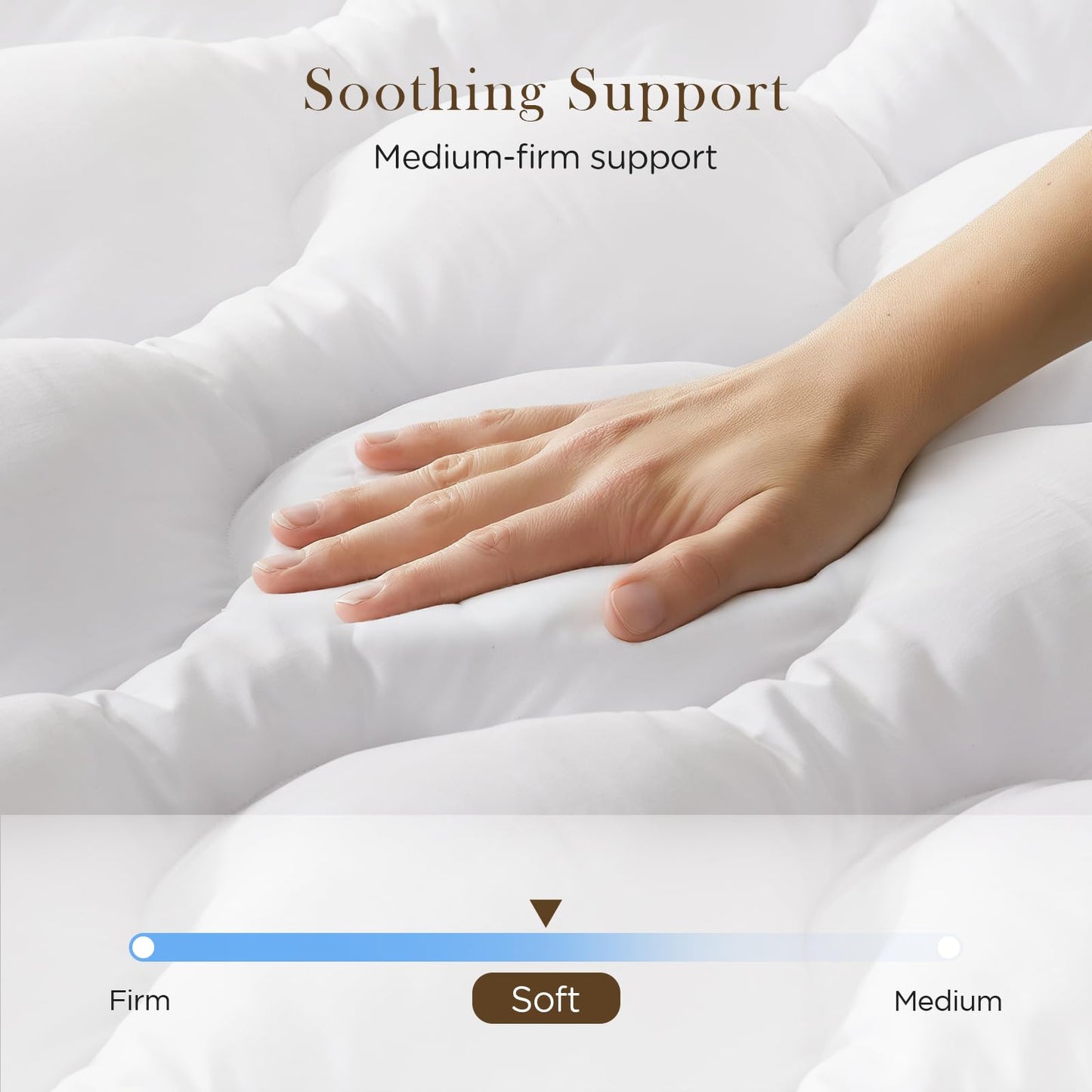 Decroom 3 Inch Memory Foam Mattress Topper Queen for Back Pain Relief, Filled with Breathable Memory Foam Pillow Topper Soft Fluffy Supportive Bed Mattress Pad, 80x60x3 in