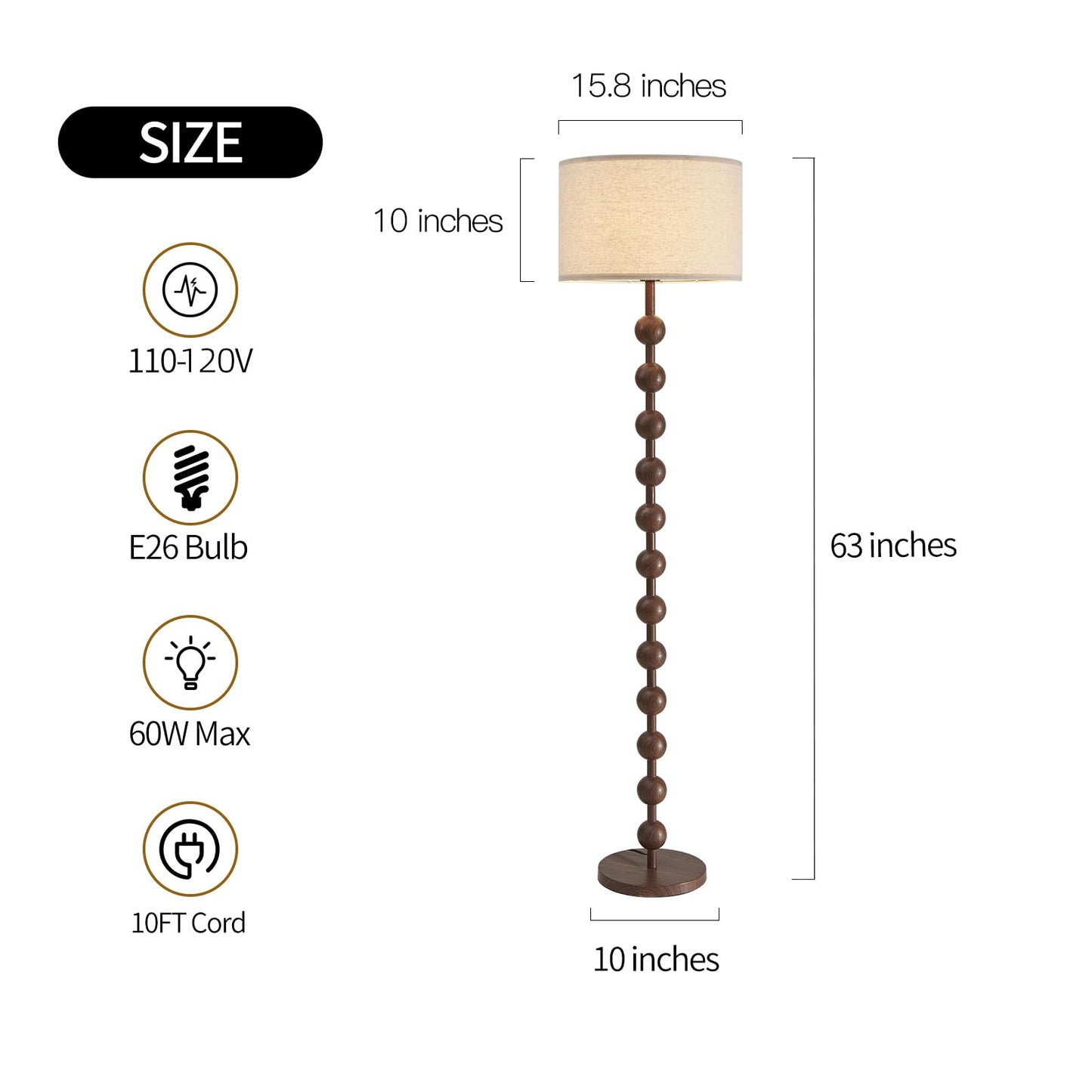 Fetason Modern Dimmable Floor Lamp with Remote Control for Living Room Bedroom, Red Wood Pattern Tall Standing Lamp Light for Home Office Dining Room with Fabric Shade