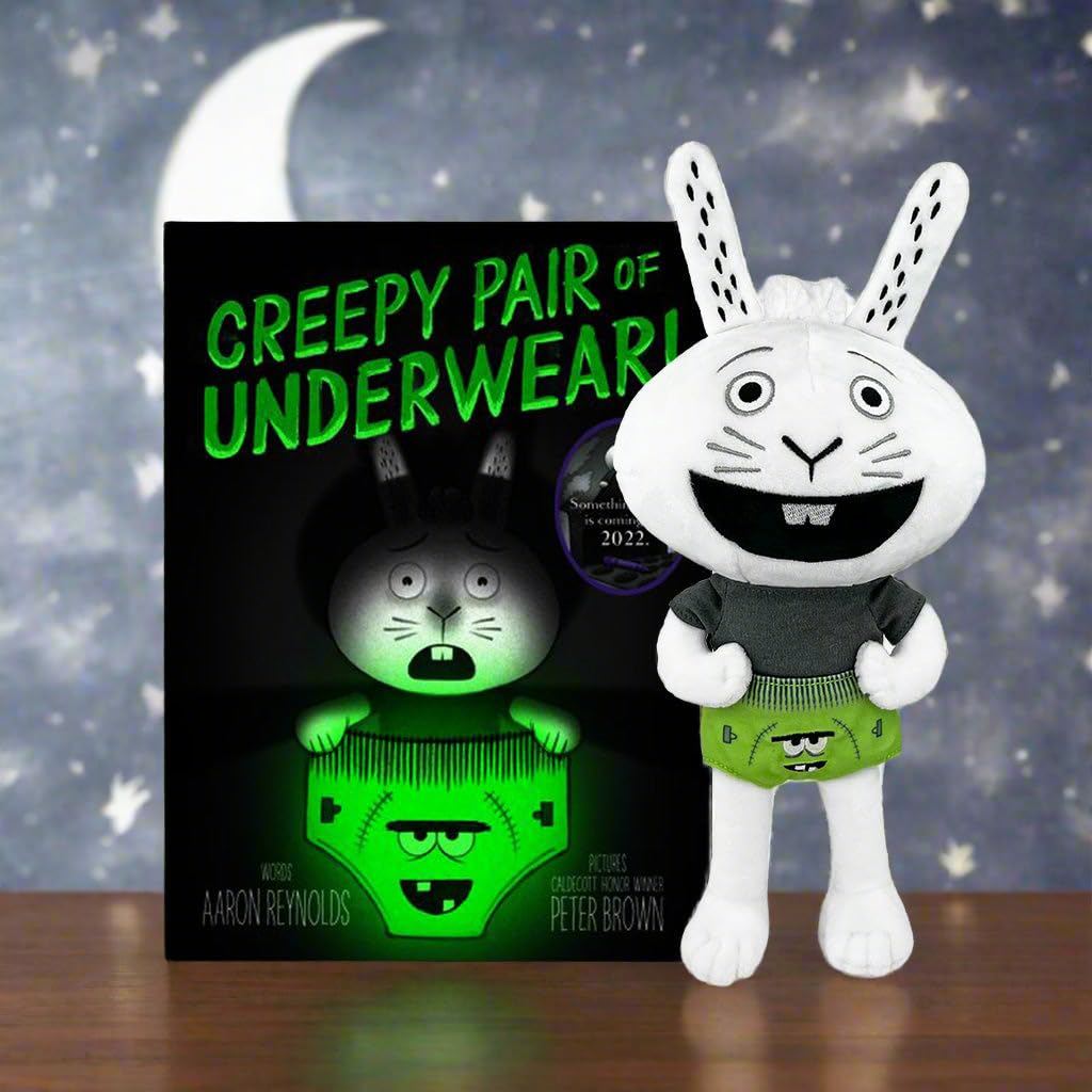MerryMakers Creepy Pair of Underwear! Plush Rabbit, 14-inches, Based on The Hilarious Creepy Series by Aaron Reynolds and Peter Brown